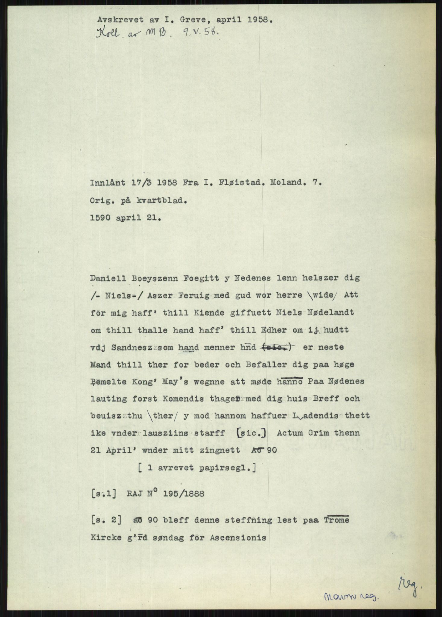 Samlinger til kildeutgivelse, Diplomavskriftsamlingen, AV/RA-EA-4053/H/Ha, p. 2037