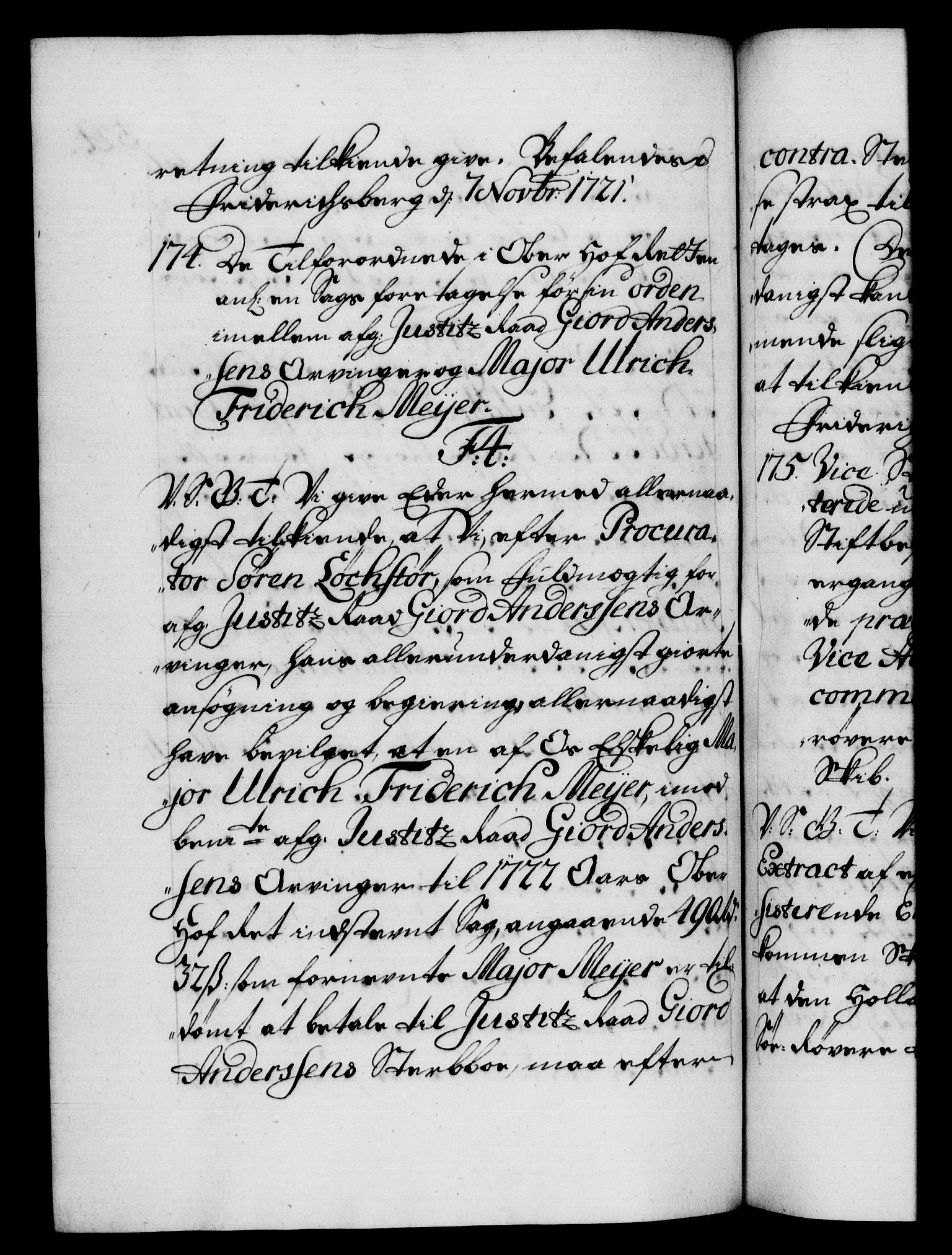 Danske Kanselli 1572-1799, AV/RA-EA-3023/F/Fc/Fca/Fcab/L0021: Norske tegnelser, 1719-1721, p. 524b