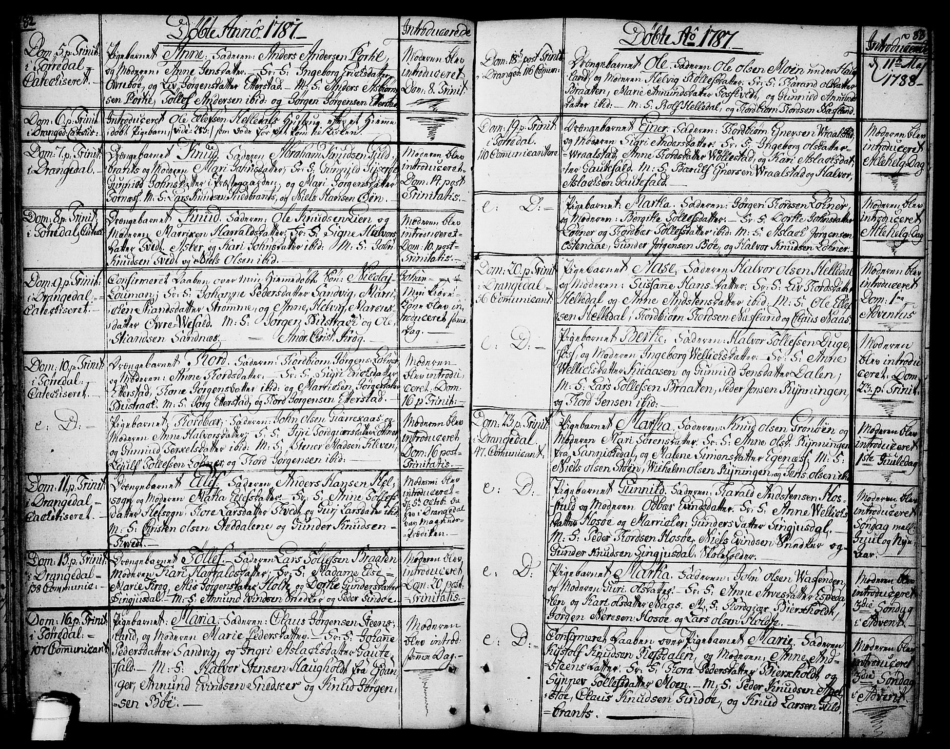 Drangedal kirkebøker, SAKO/A-258/F/Fa/L0003: Parish register (official) no. 3, 1768-1814, p. 82-83