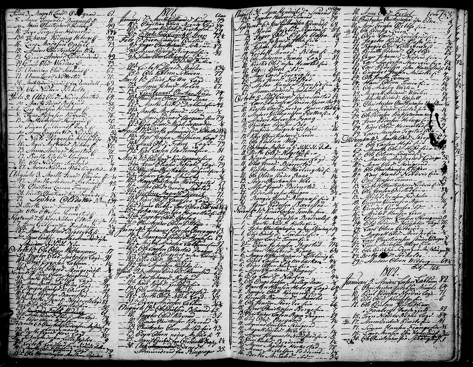 Stange prestekontor, AV/SAH-PREST-002/K/L0007: Parish register (official) no. 7, 1788-1813, p. 154-155