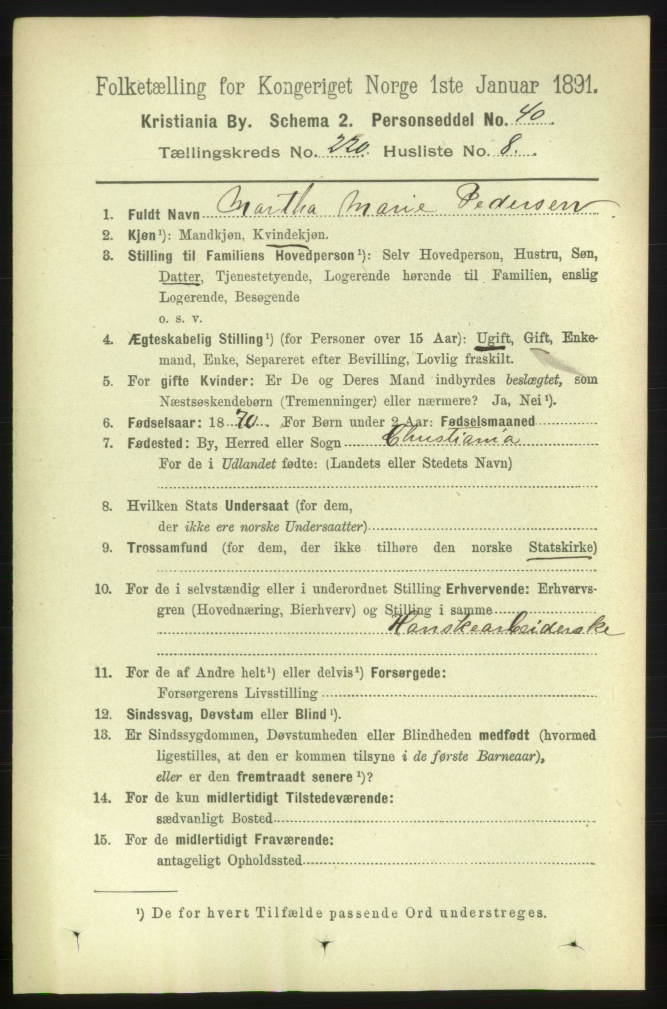 RA, 1891 census for 0301 Kristiania, 1891, p. 130949