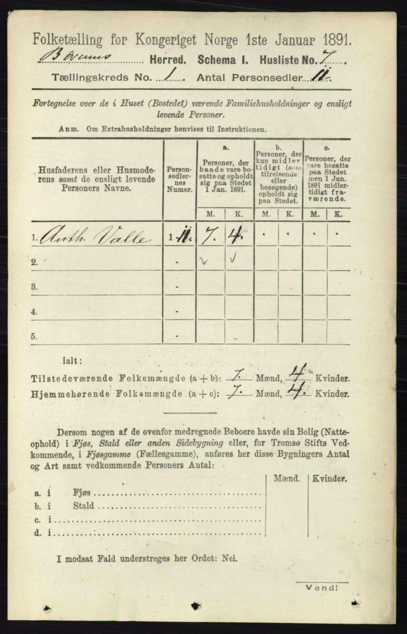 RA, 1891 census for 0219 Bærum, 1891, p. 49