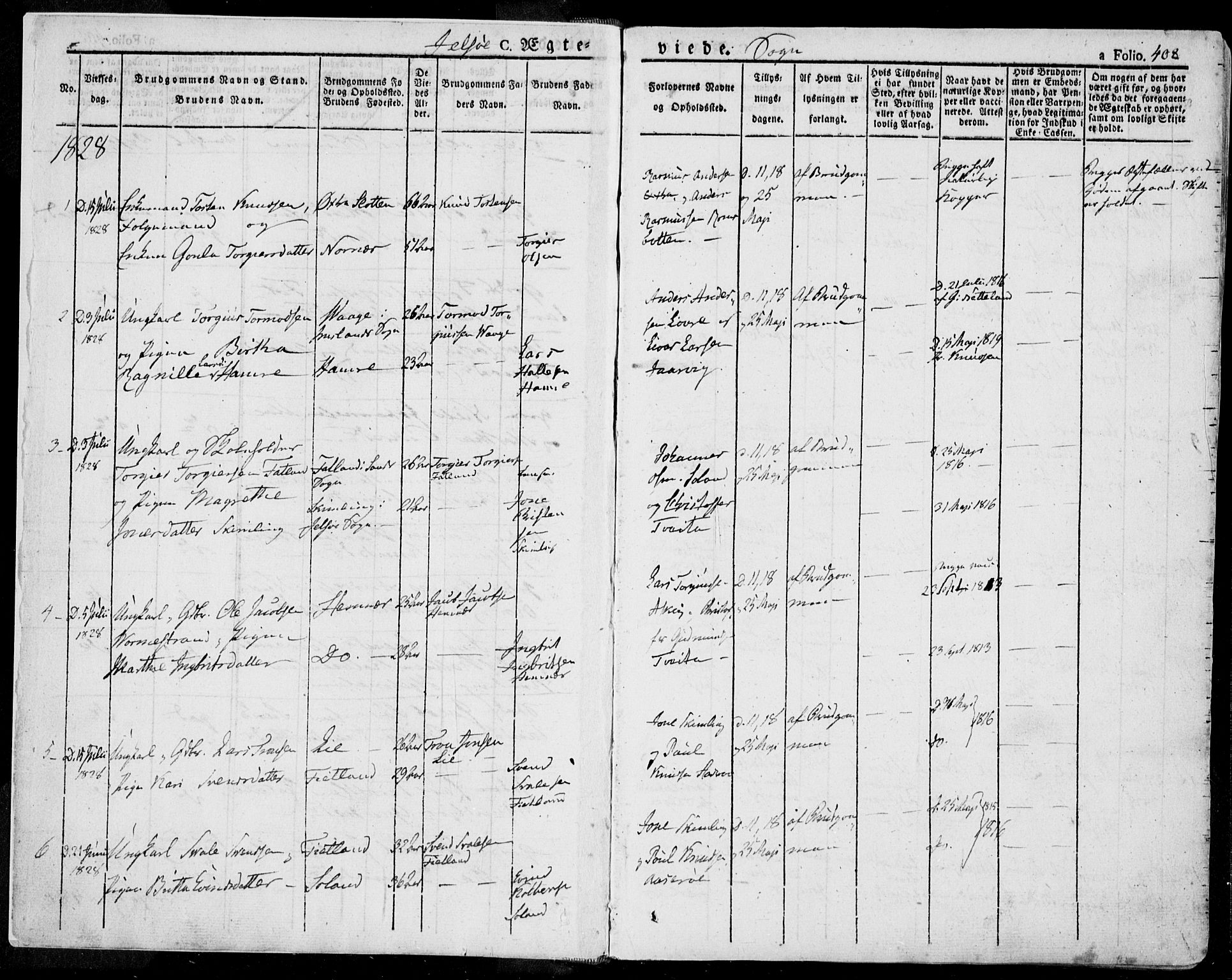 Jelsa sokneprestkontor, SAST/A-101842/01/IV: Parish register (official) no. A 6.2, 1828-1853, p. 408