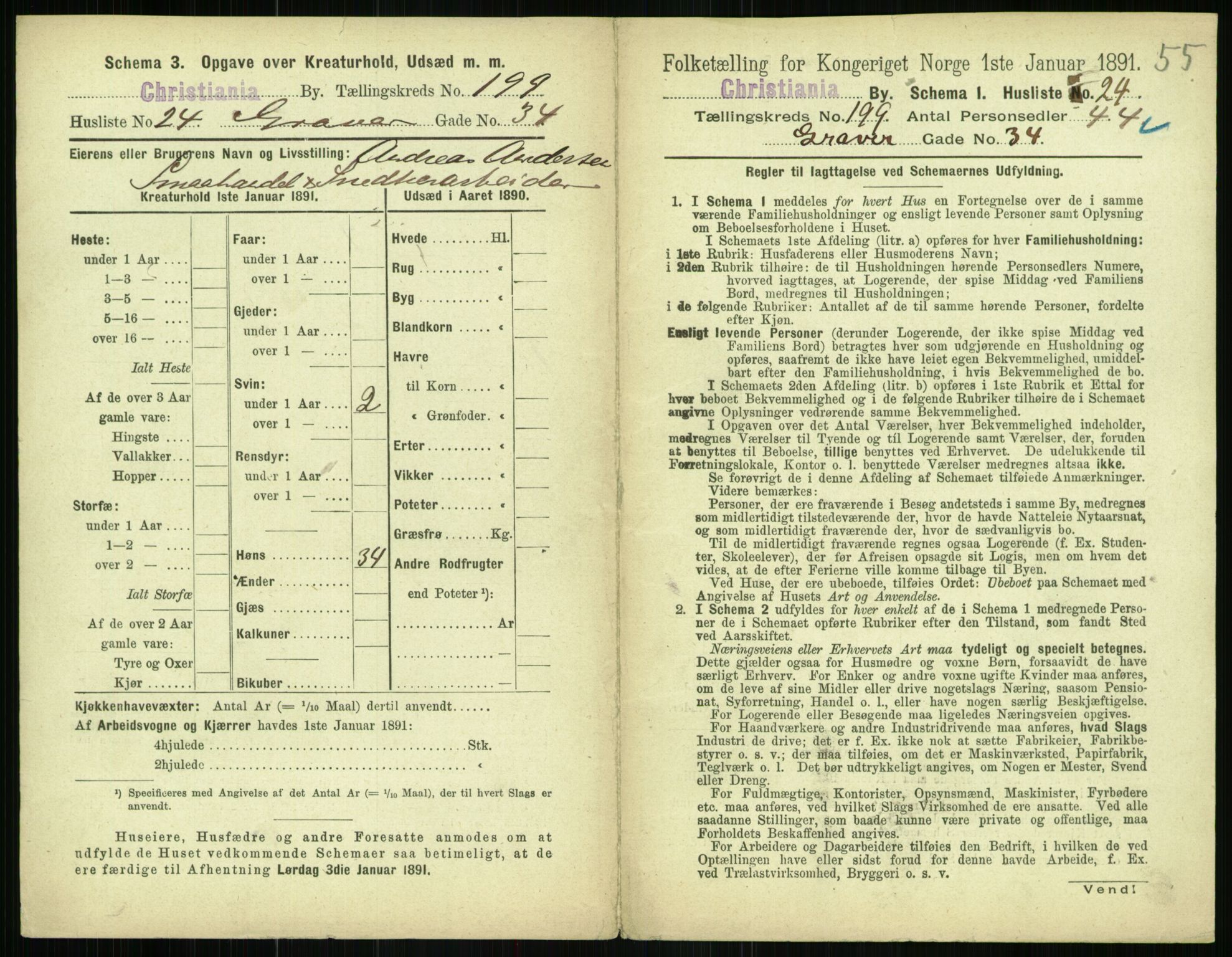 RA, 1891 census for 0301 Kristiania, 1891, p. 119732