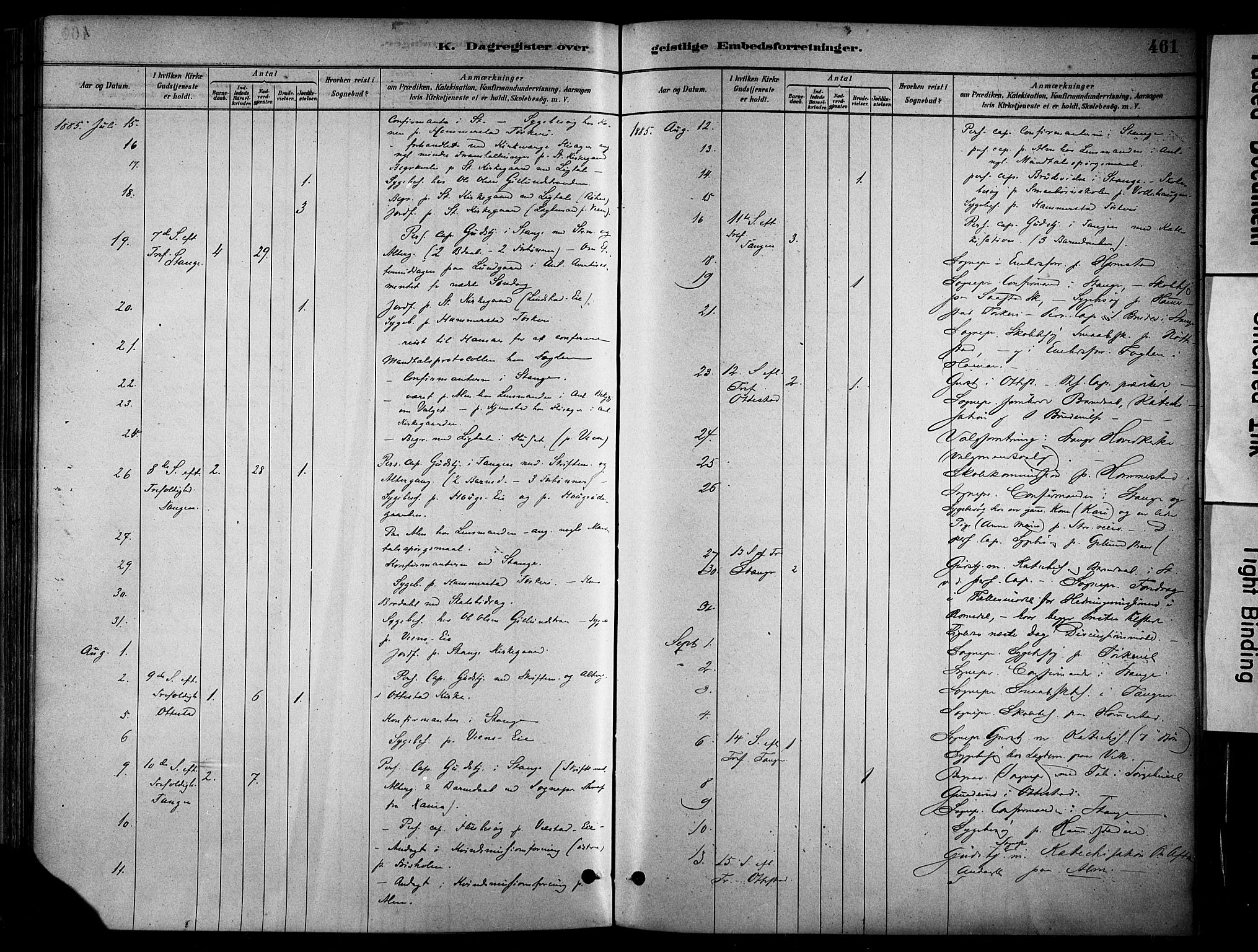 Stange prestekontor, AV/SAH-PREST-002/K/L0017: Parish register (official) no. 17, 1880-1893, p. 461