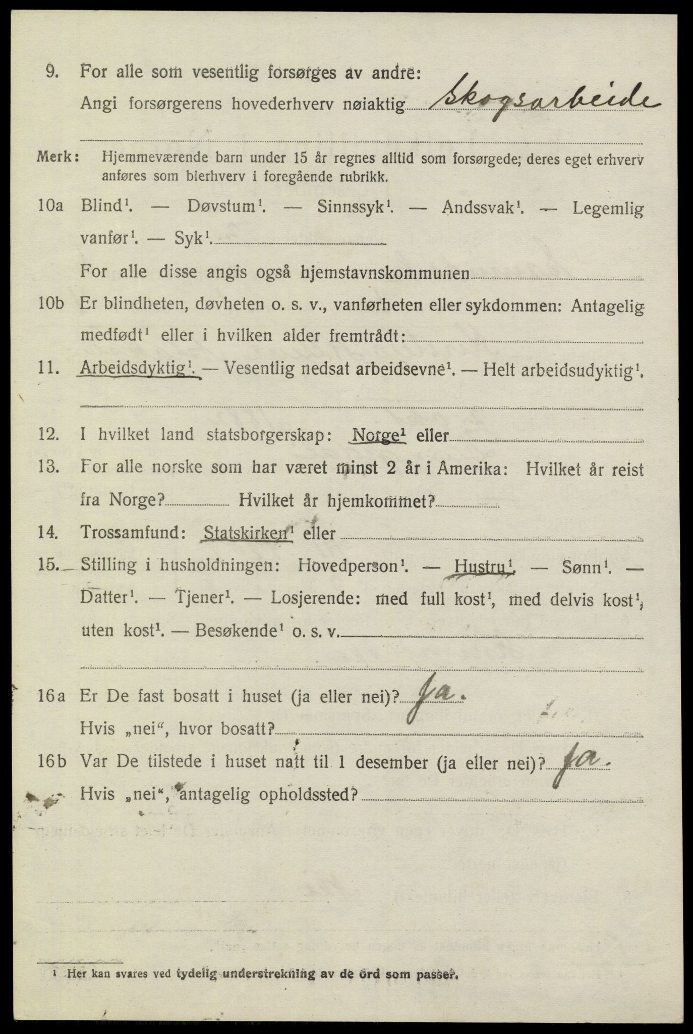 SAKO, 1920 census for Sannidal, 1920, p. 1030