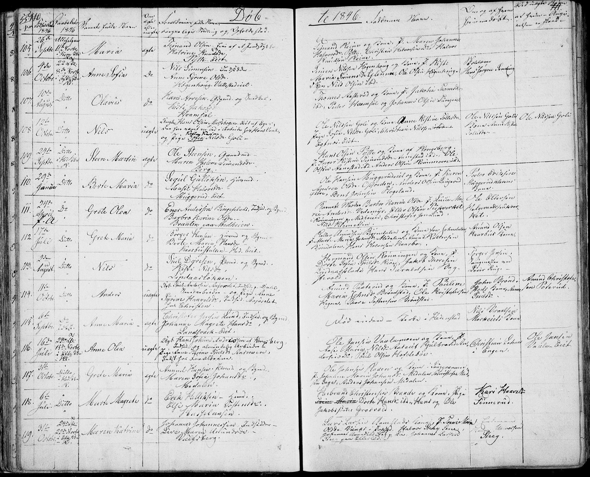 Sandsvær kirkebøker, SAKO/A-244/F/Fa/L0005: Parish register (official) no. I 5, 1840-1856, p. 110-111