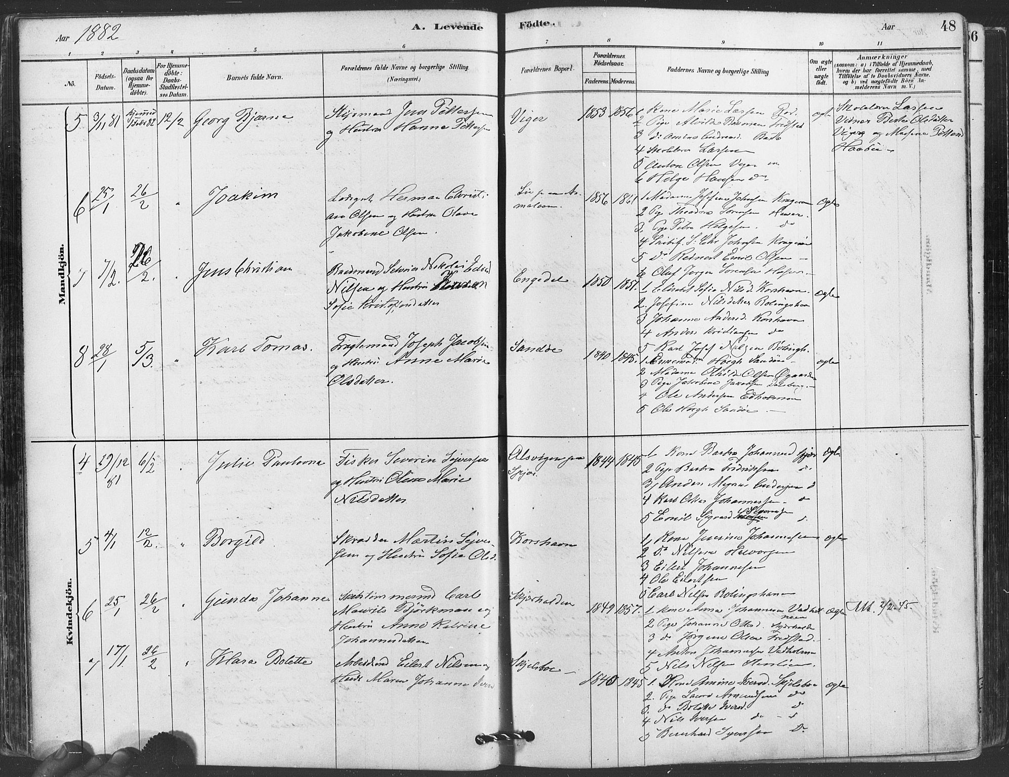 Hvaler prestekontor Kirkebøker, SAO/A-2001/F/Fa/L0008: Parish register (official) no. I 8, 1878-1895, p. 48