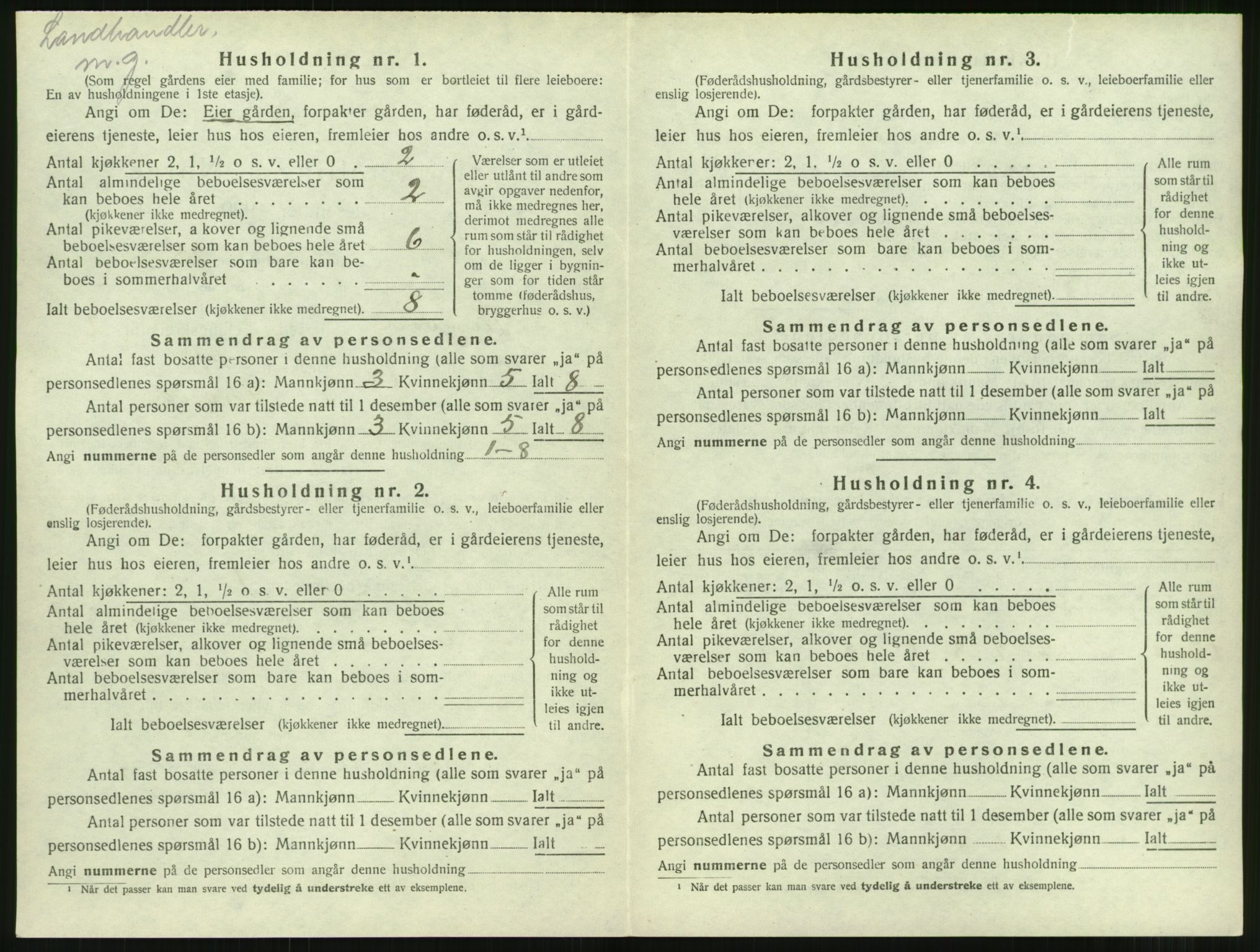 SAT, 1920 census for Tingvoll, 1920, p. 133