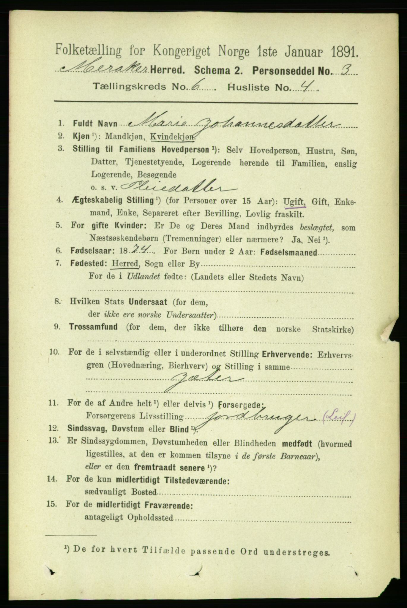 RA, 1891 census for 1711 Meråker, 1891, p. 2062