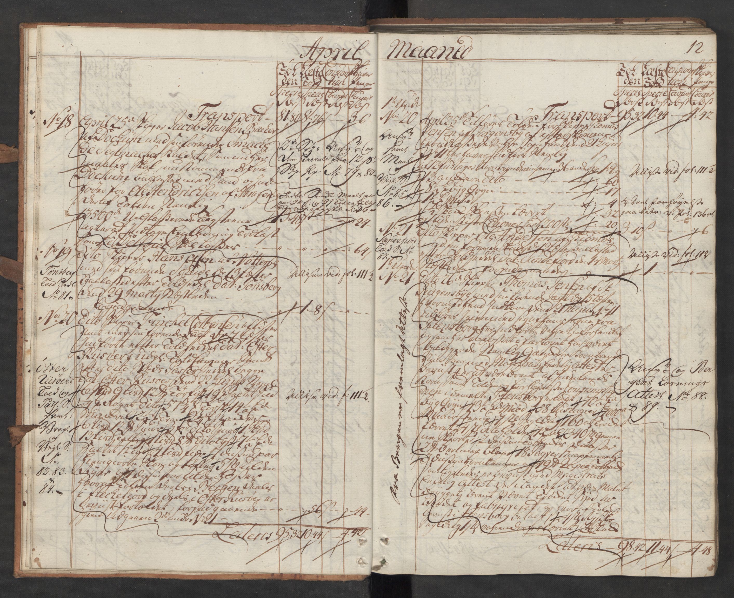 Generaltollkammeret, tollregnskaper, AV/RA-EA-5490/R13/L0028/0001: Tollregnskaper Kragerø / Inngående hovedtollbok, 1760, p. 11b-12a