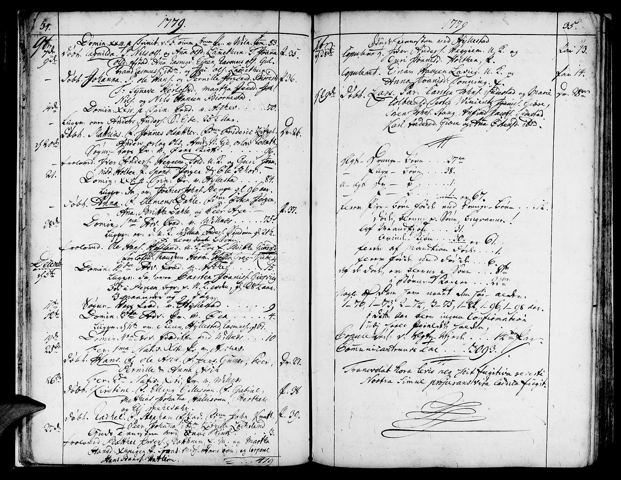 Askvoll sokneprestembete, AV/SAB-A-79501/H/Haa/Haaa/L0009: Parish register (official) no. A 9, 1776-1821, p. 34-35