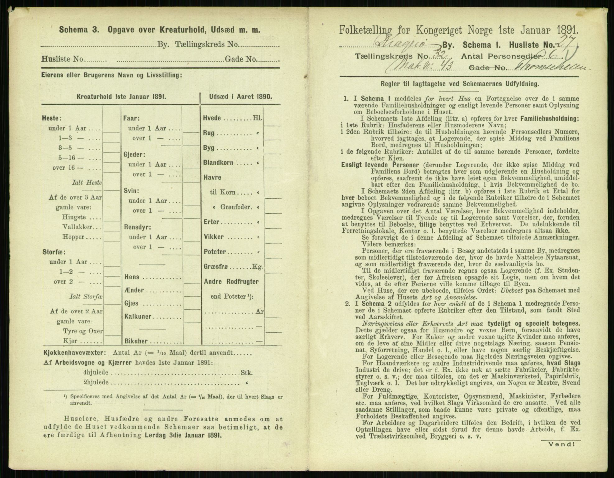 RA, 1891 census for 0801 Kragerø, 1891, p. 1194