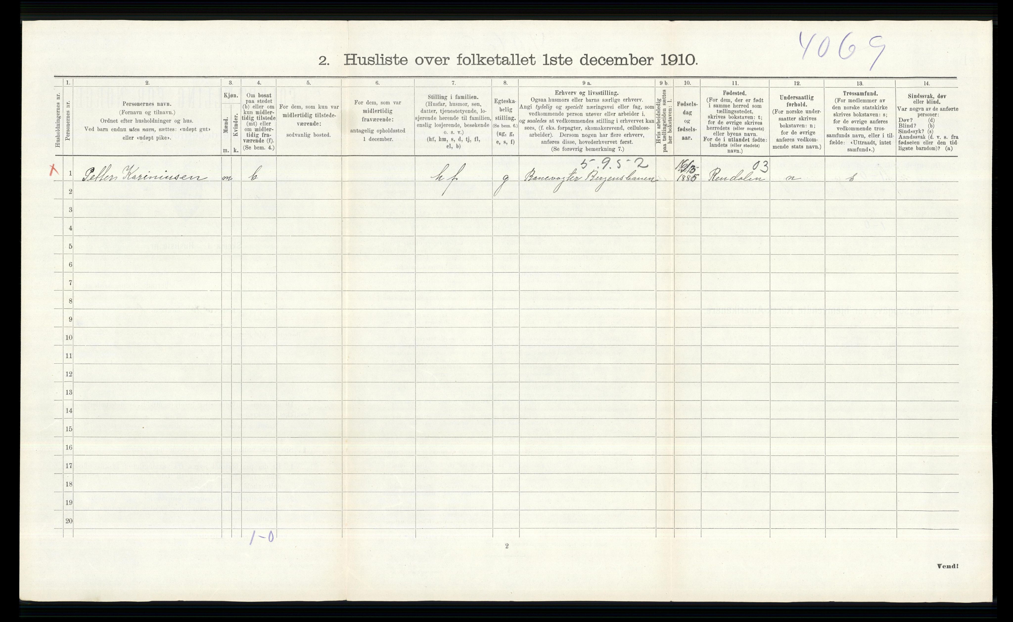 RA, 1910 census for Hol, 1910, p. 698