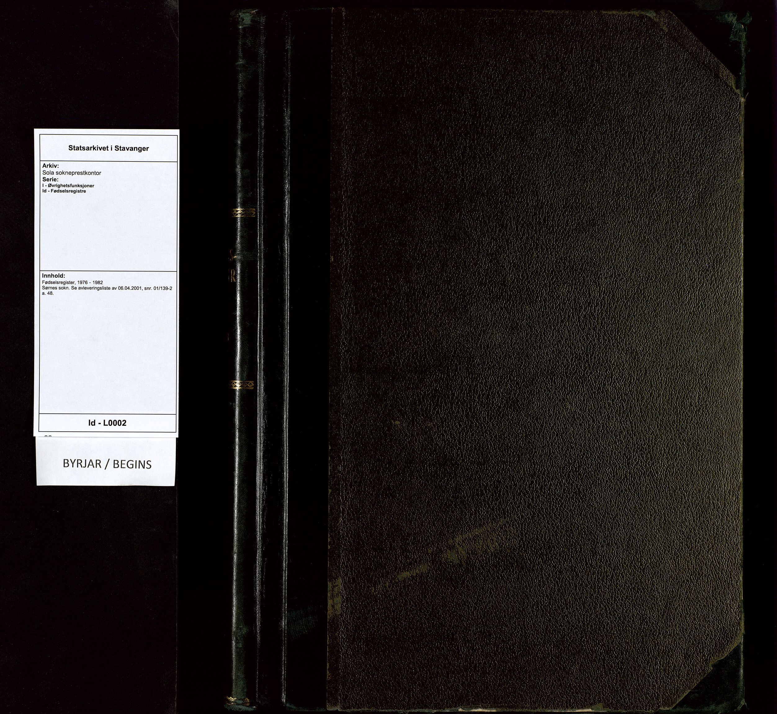 Sola sokneprestkontor, SAST/A-102380/I/Id/L0002: Birth register no. 2, 1976-1982