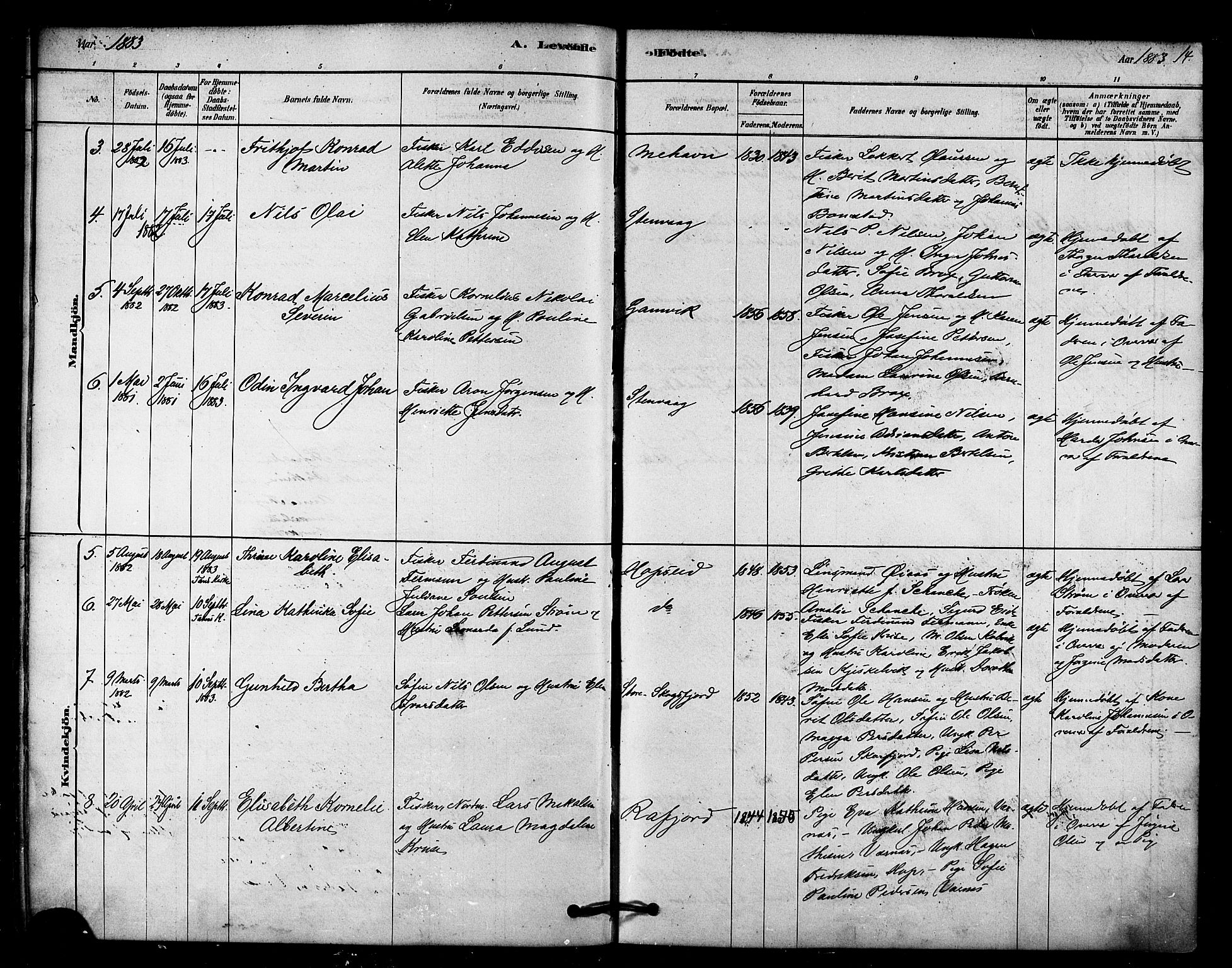 Tana sokneprestkontor, AV/SATØ-S-1334/H/Ha/L0003kirke: Parish register (official) no. 3, 1878-1892, p. 14