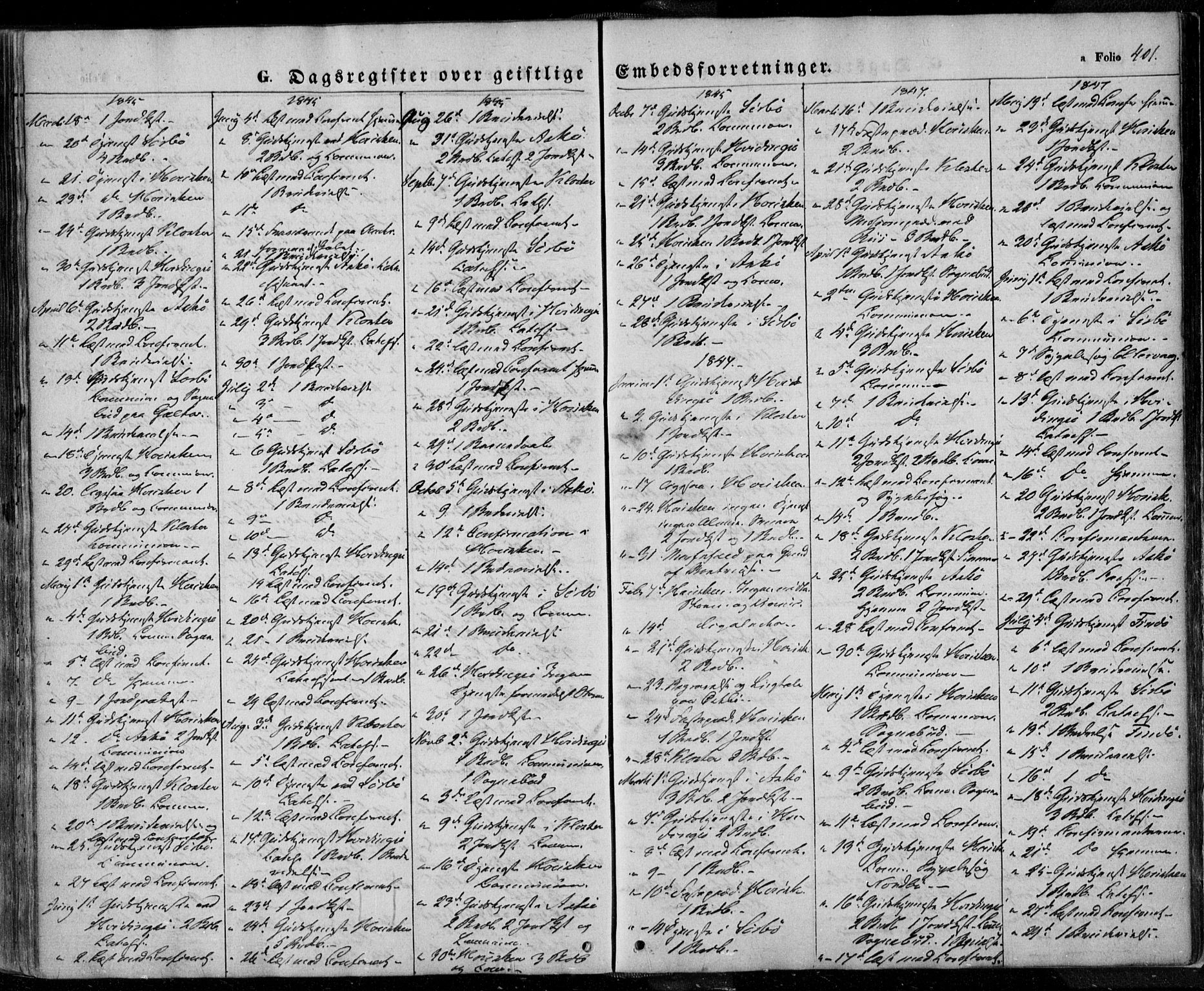 Rennesøy sokneprestkontor, SAST/A -101827/H/Ha/Haa/L0005: Parish register (official) no. A 5, 1838-1859, p. 401