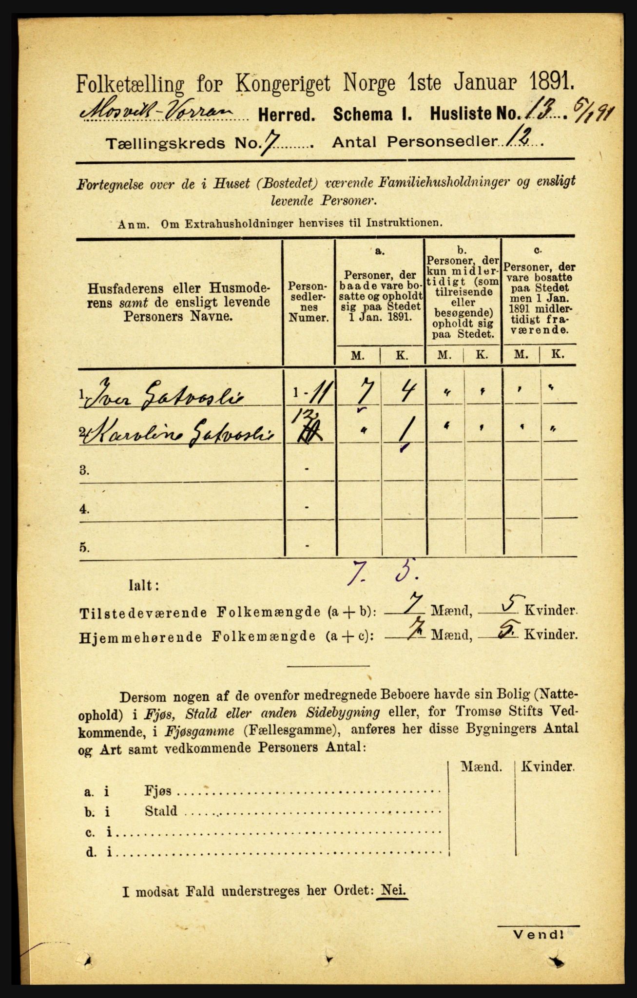 RA, 1891 census for 1723 Mosvik og Verran, 1891, p. 2862