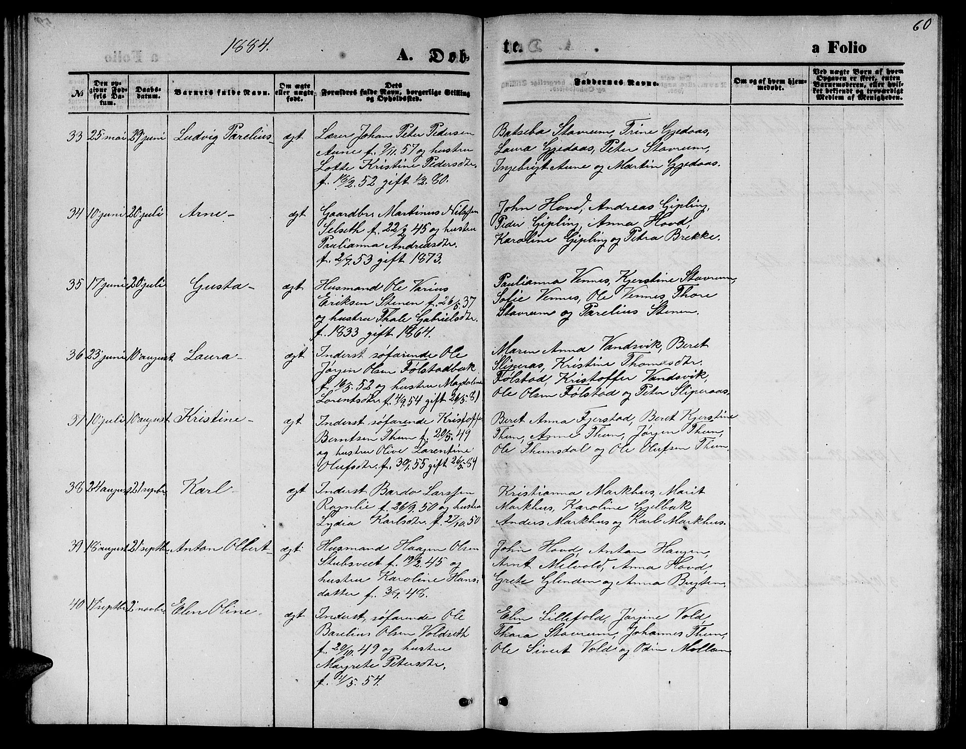 Ministerialprotokoller, klokkerbøker og fødselsregistre - Nord-Trøndelag, AV/SAT-A-1458/744/L0422: Parish register (copy) no. 744C01, 1871-1885, p. 60