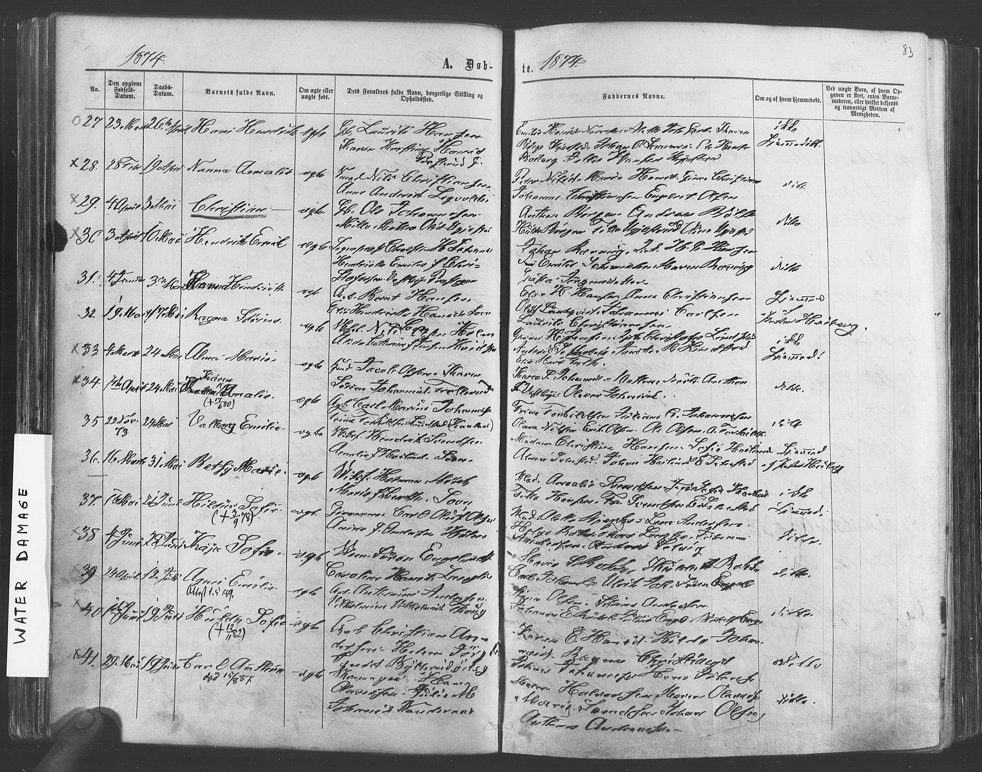 Vestby prestekontor Kirkebøker, AV/SAO-A-10893/F/Fa/L0008: Parish register (official) no. I 8, 1863-1877, p. 83