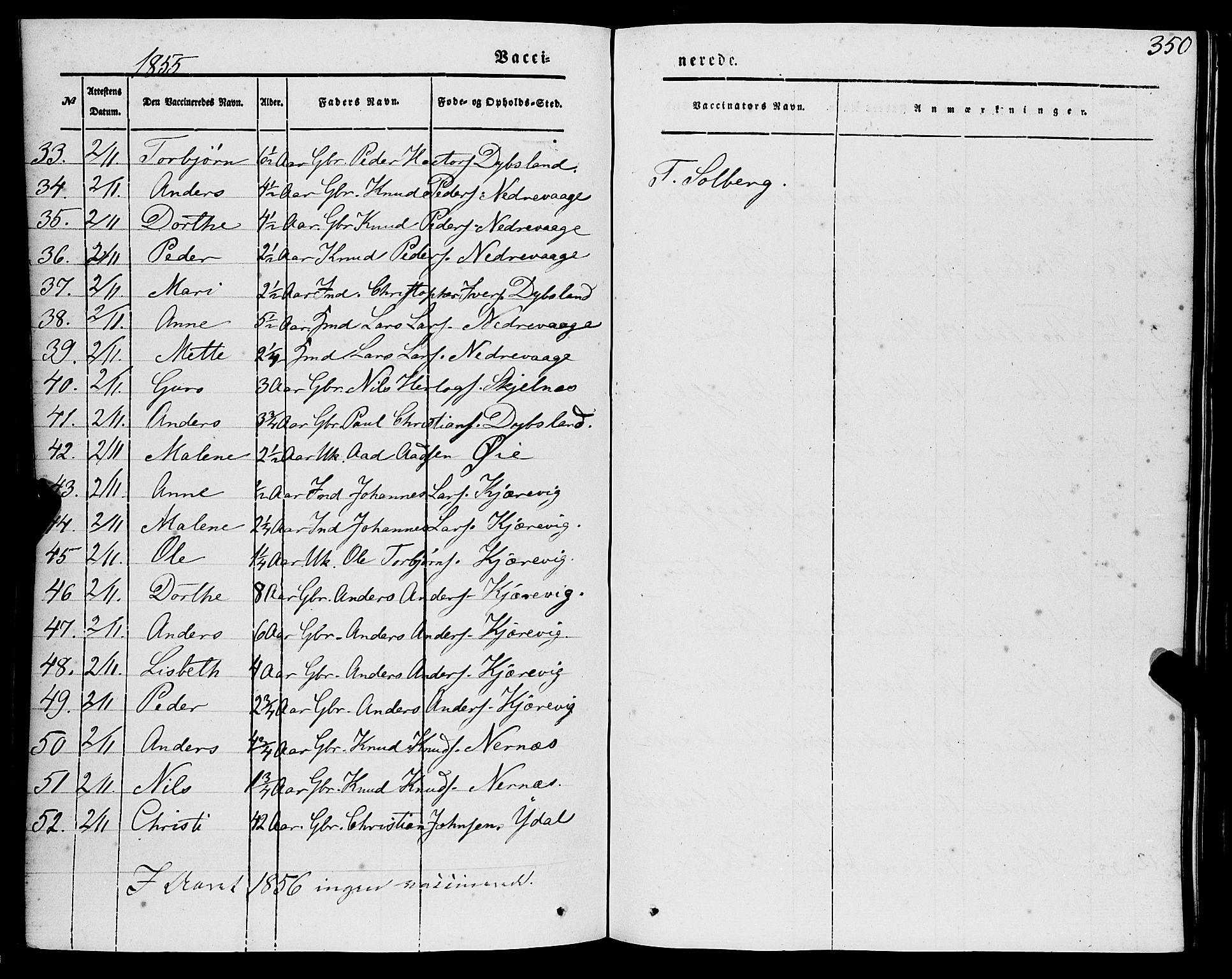 Strandebarm sokneprestembete, AV/SAB-A-78401/H/Haa: Parish register (official) no. A 7, 1844-1872, p. 350