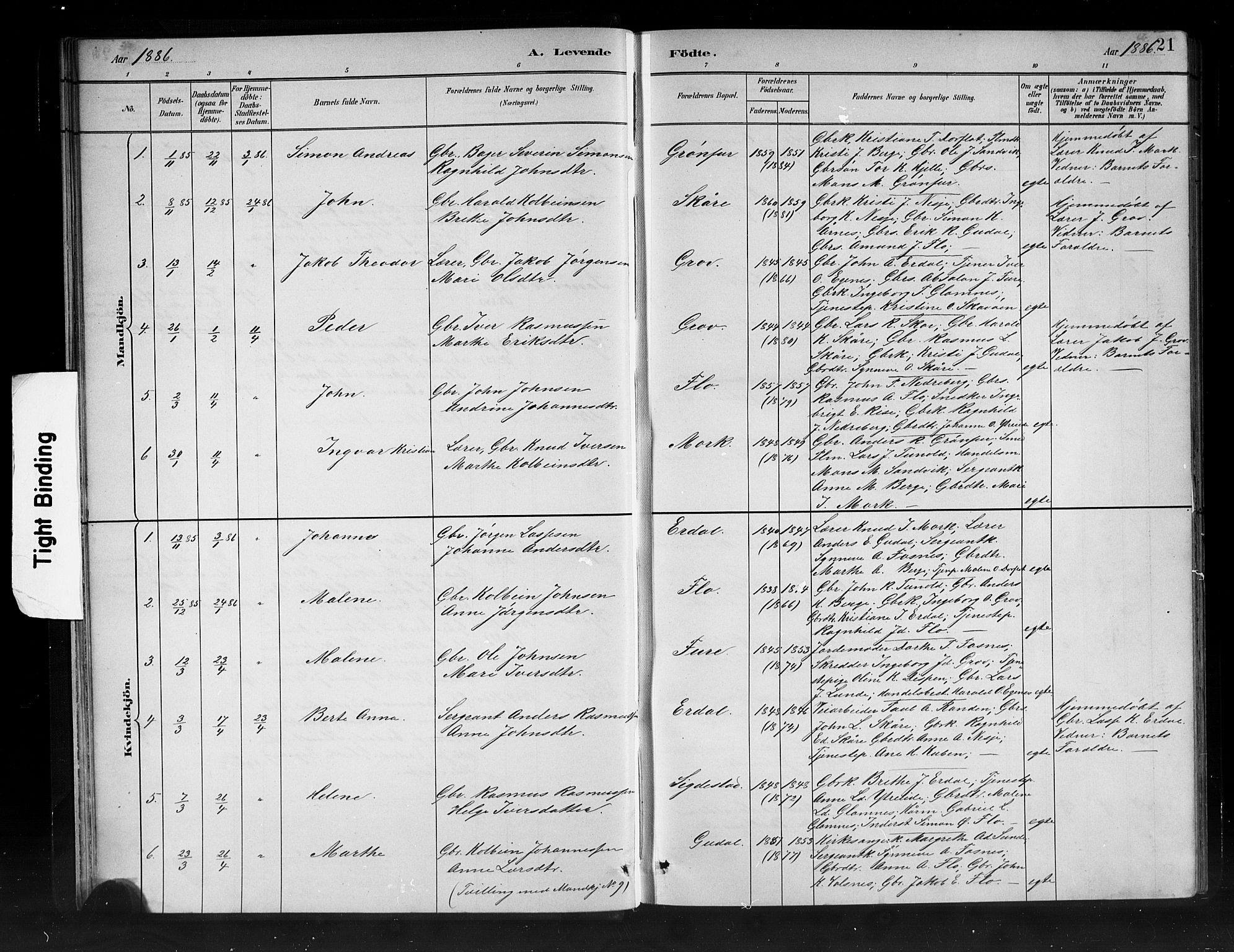 Stryn Sokneprestembete, AV/SAB-A-82501: Parish register (copy) no. C 3, 1881-1905, p. 21