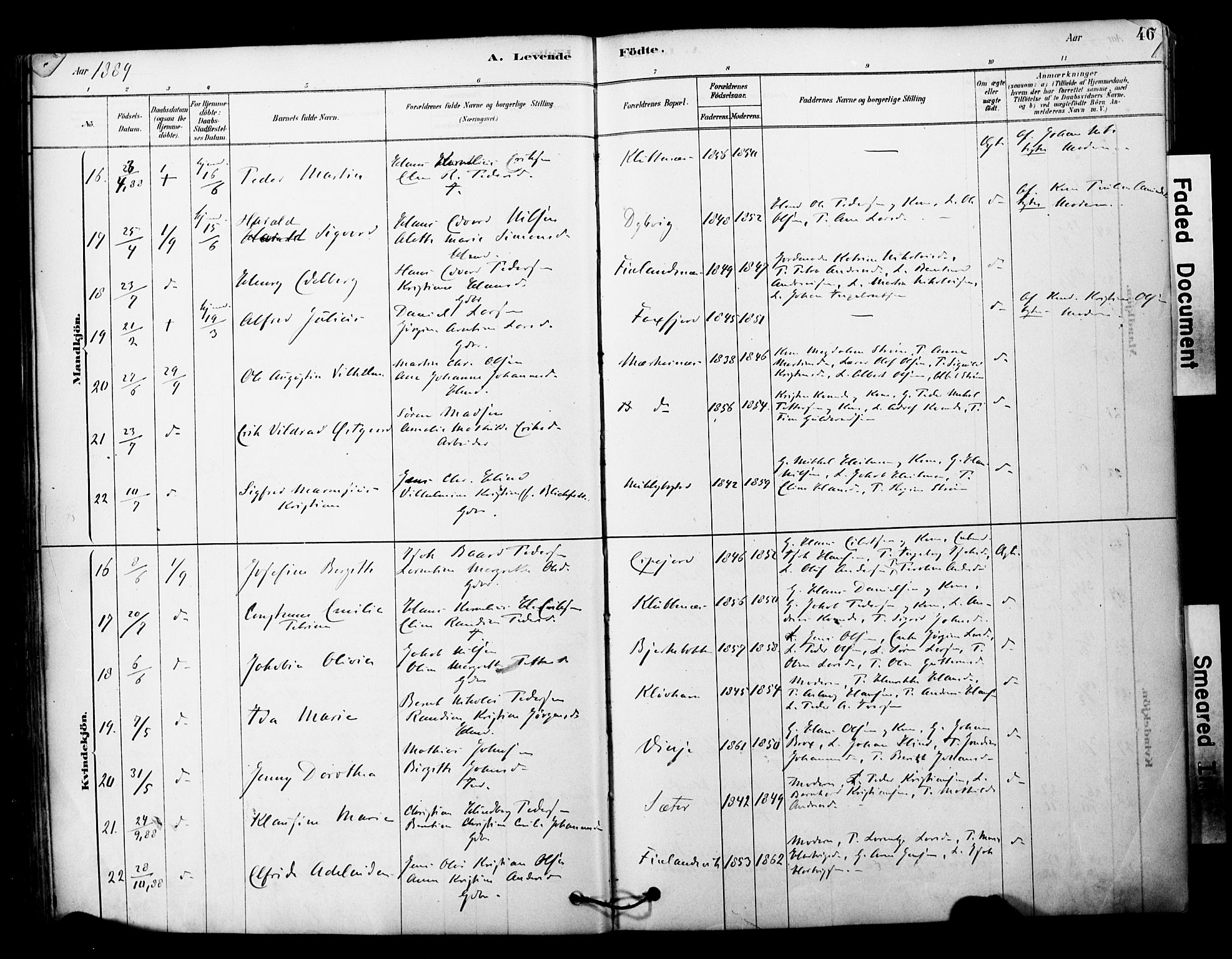 Tranøy sokneprestkontor, AV/SATØ-S-1313/I/Ia/Iaa/L0011kirke: Parish register (official) no. 11, 1878-1904, p. 46