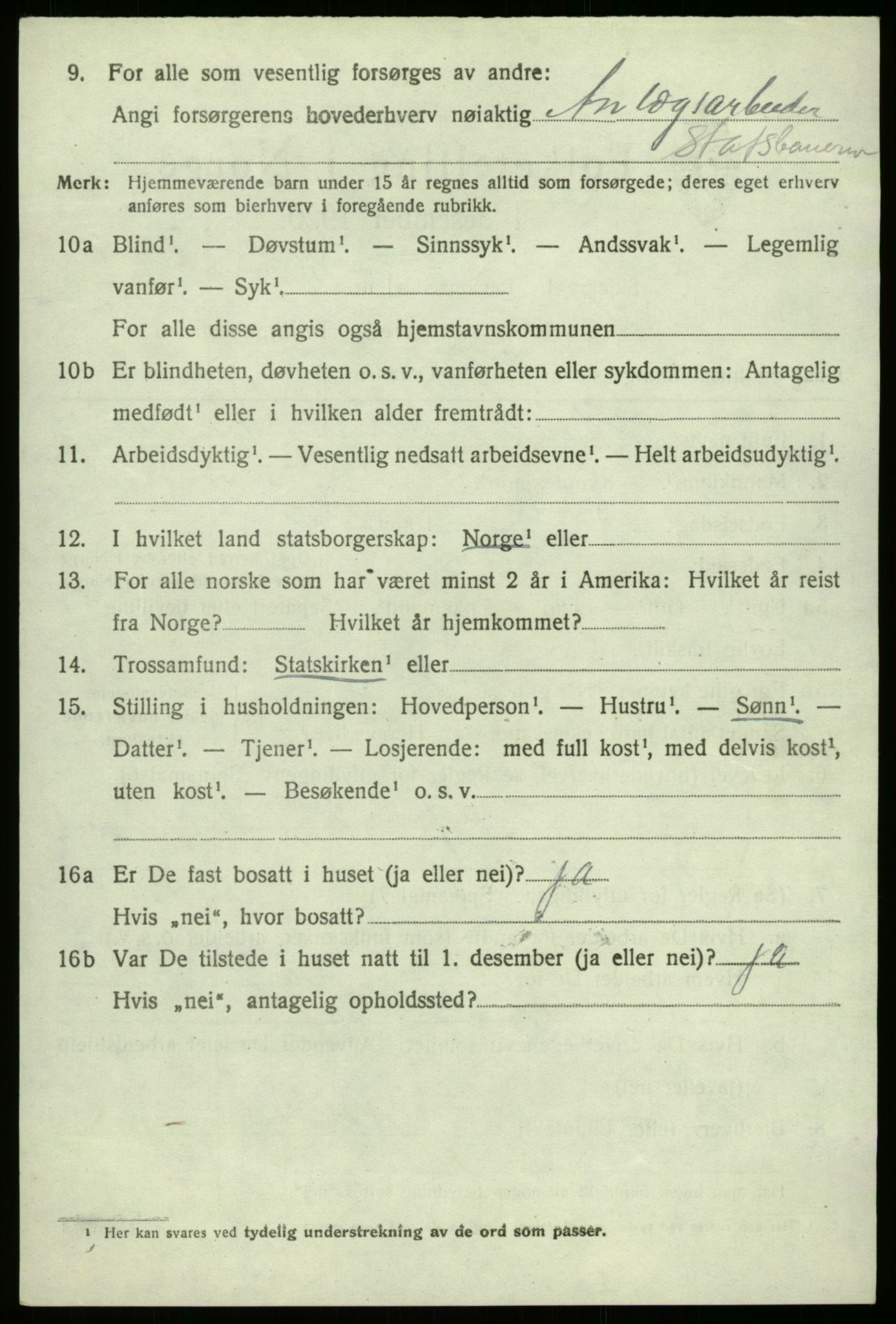 SAB, 1920 census for Haus, 1920, p. 4584