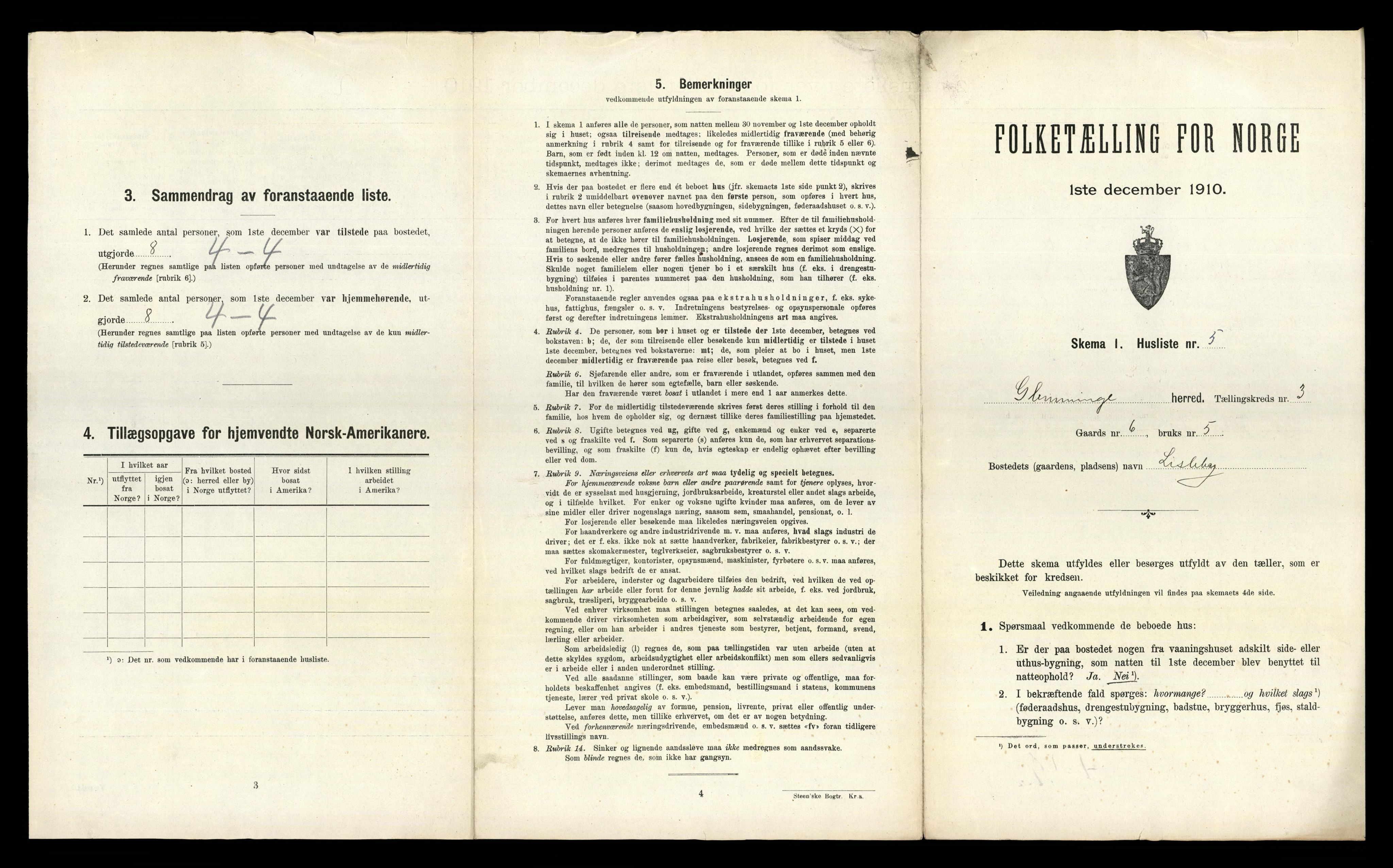 RA, 1910 census for Glemmen, 1910, p. 832