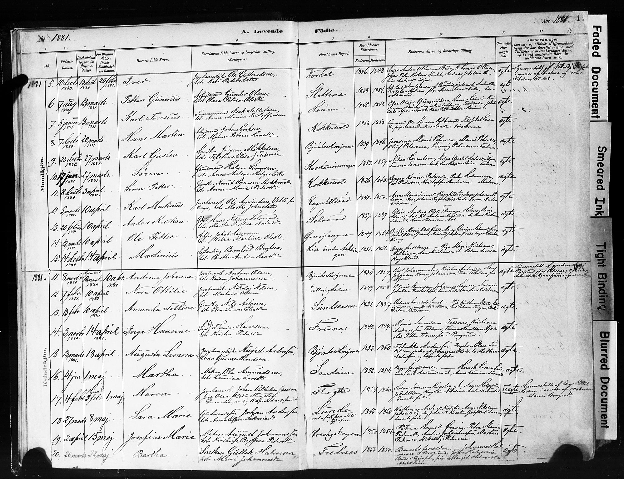 Eidanger kirkebøker, AV/SAKO-A-261/F/Fa/L0012: Parish register (official) no. 12, 1879-1900, p. 14