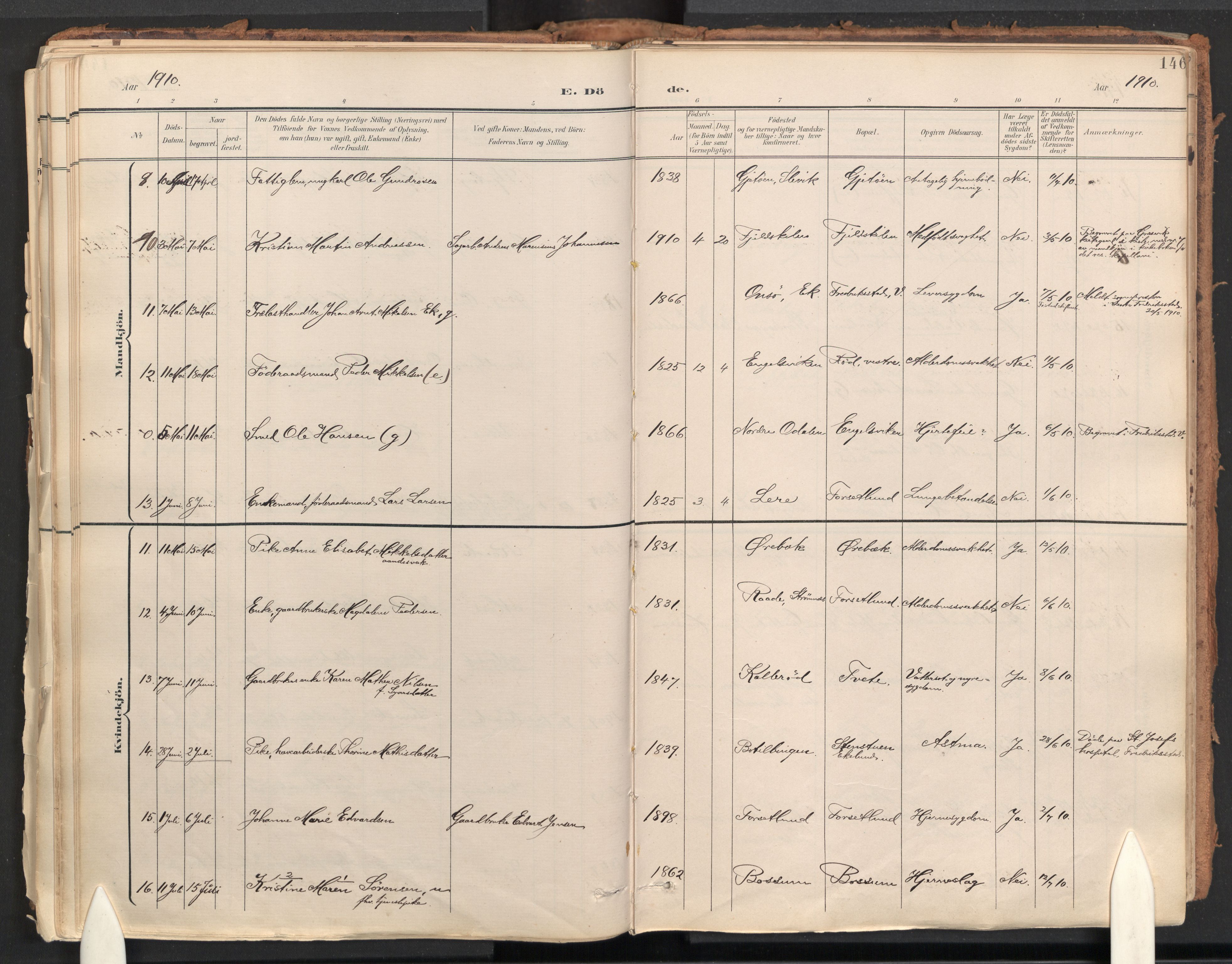 Onsøy prestekontor Kirkebøker, AV/SAO-A-10914/F/Fa/L0009: Parish register (official) no. I 9, 1899-1966, p. 146