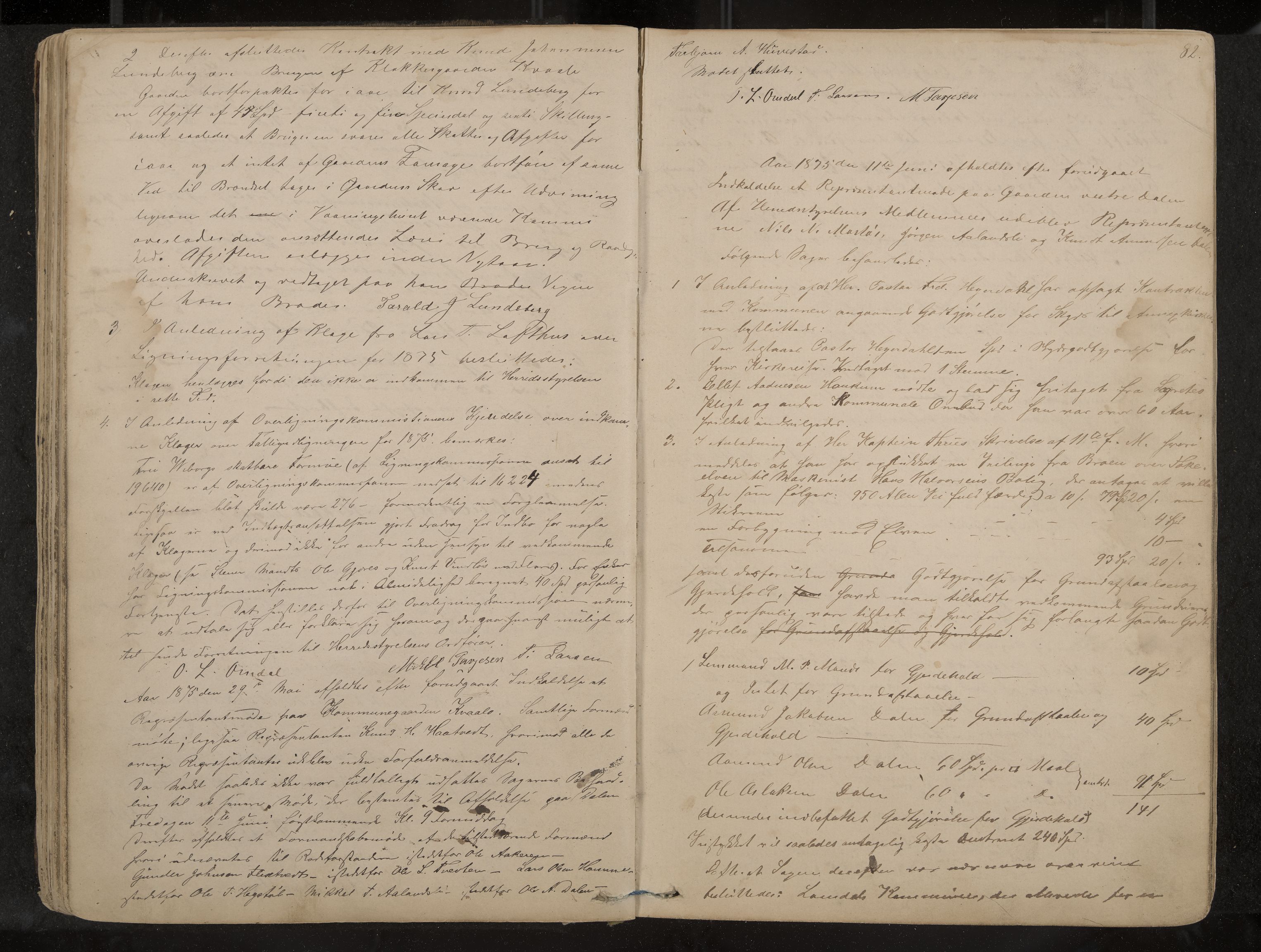 Lårdal formannskap og sentraladministrasjon, IKAK/0833021/A/L0002: Møtebok, 1865-1893, p. 82
