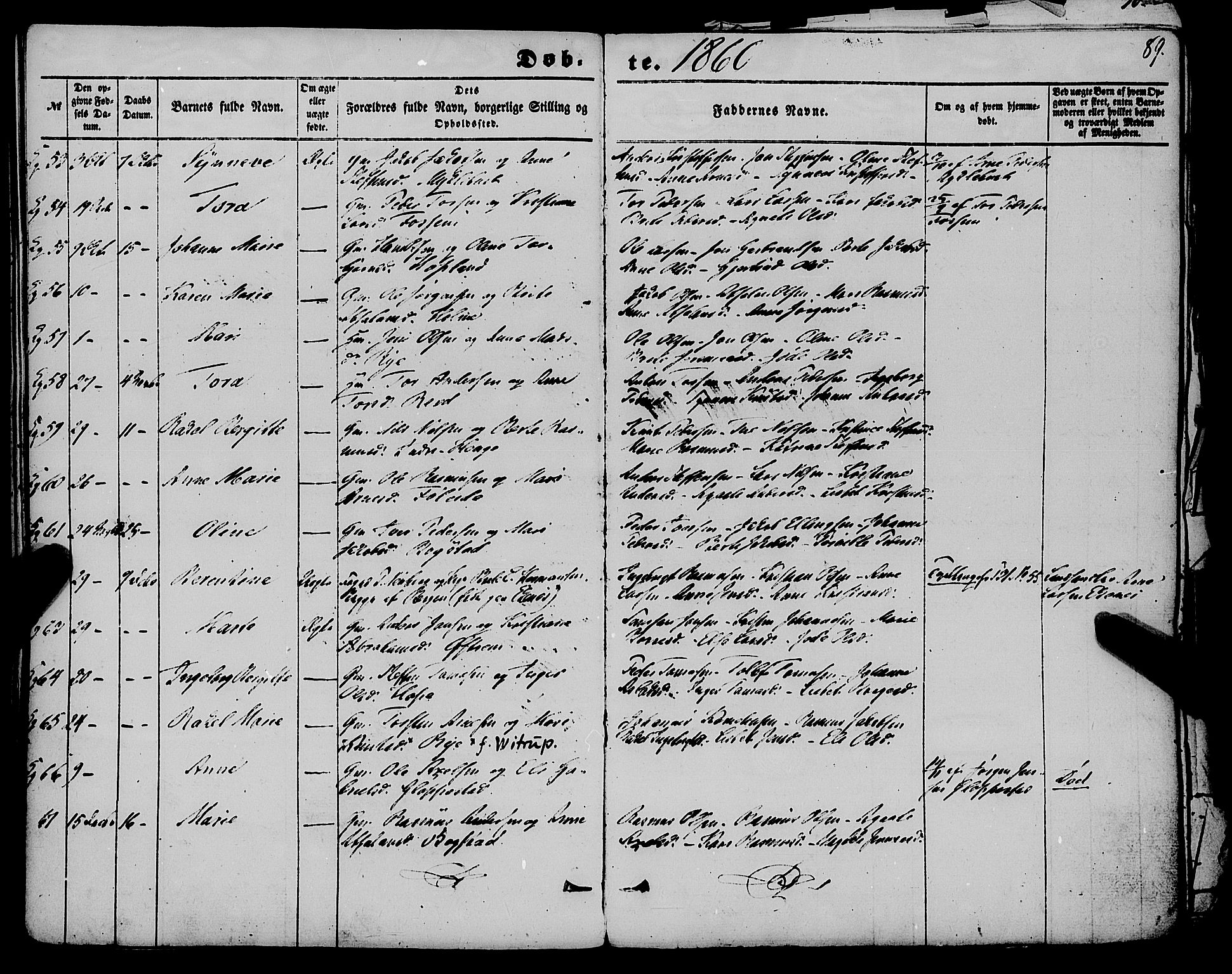 Gloppen sokneprestembete, AV/SAB-A-80101/H/Haa/Haaa/L0009: Parish register (official) no. A 9, 1855-1870, p. 89