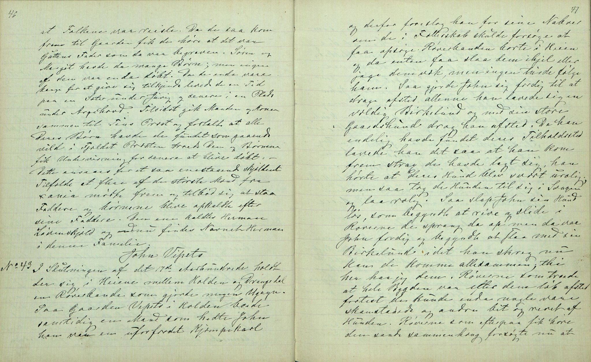 Rikard Berge, TEMU/TGM-A-1003/F/L0007/0008: 251-299 / 258 Bø. Samlet af H. N. Tvedten, 1894, p. 46-47