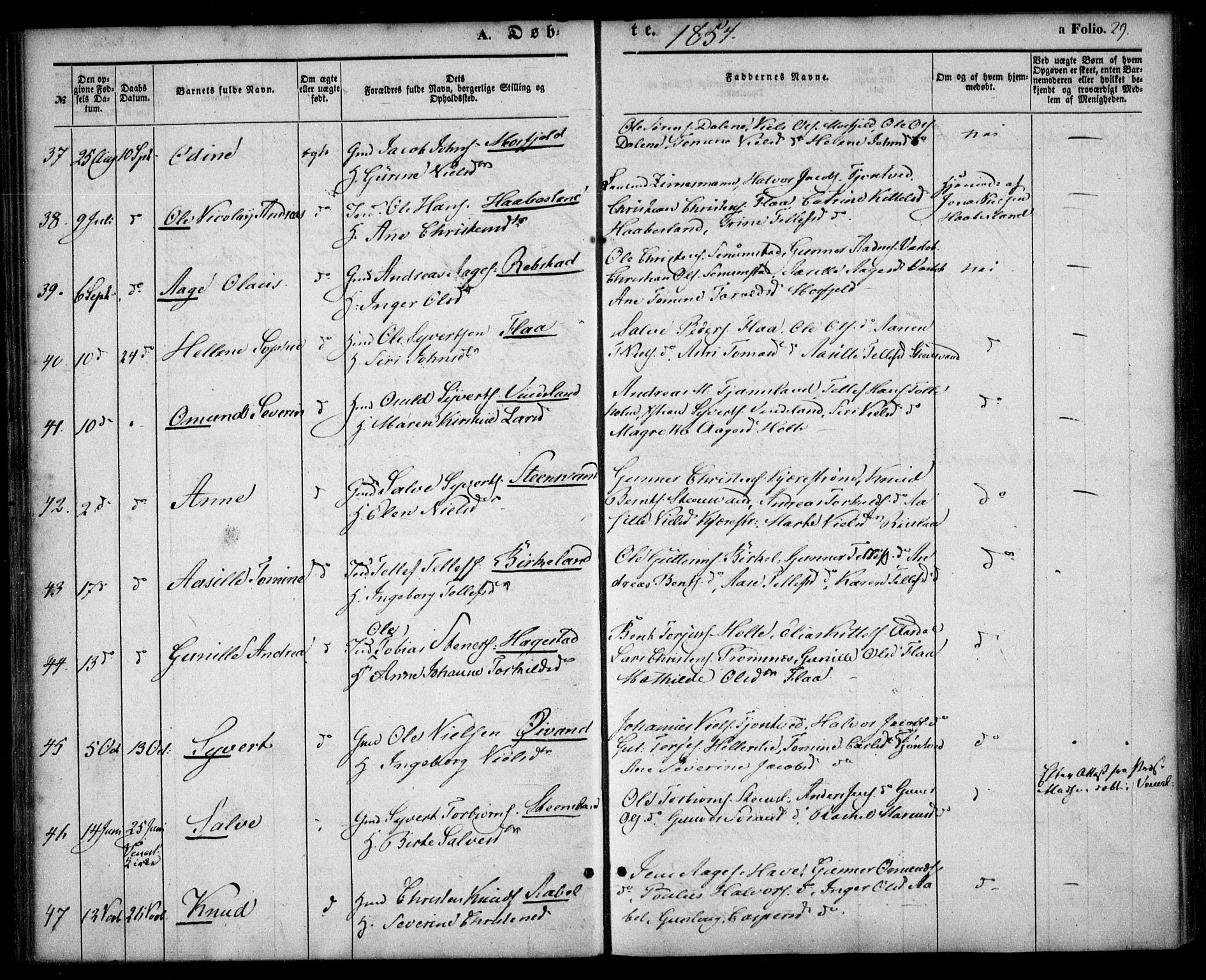 Birkenes sokneprestkontor, AV/SAK-1111-0004/F/Fa/L0003: Parish register (official) no. A 3, 1850-1866, p. 29