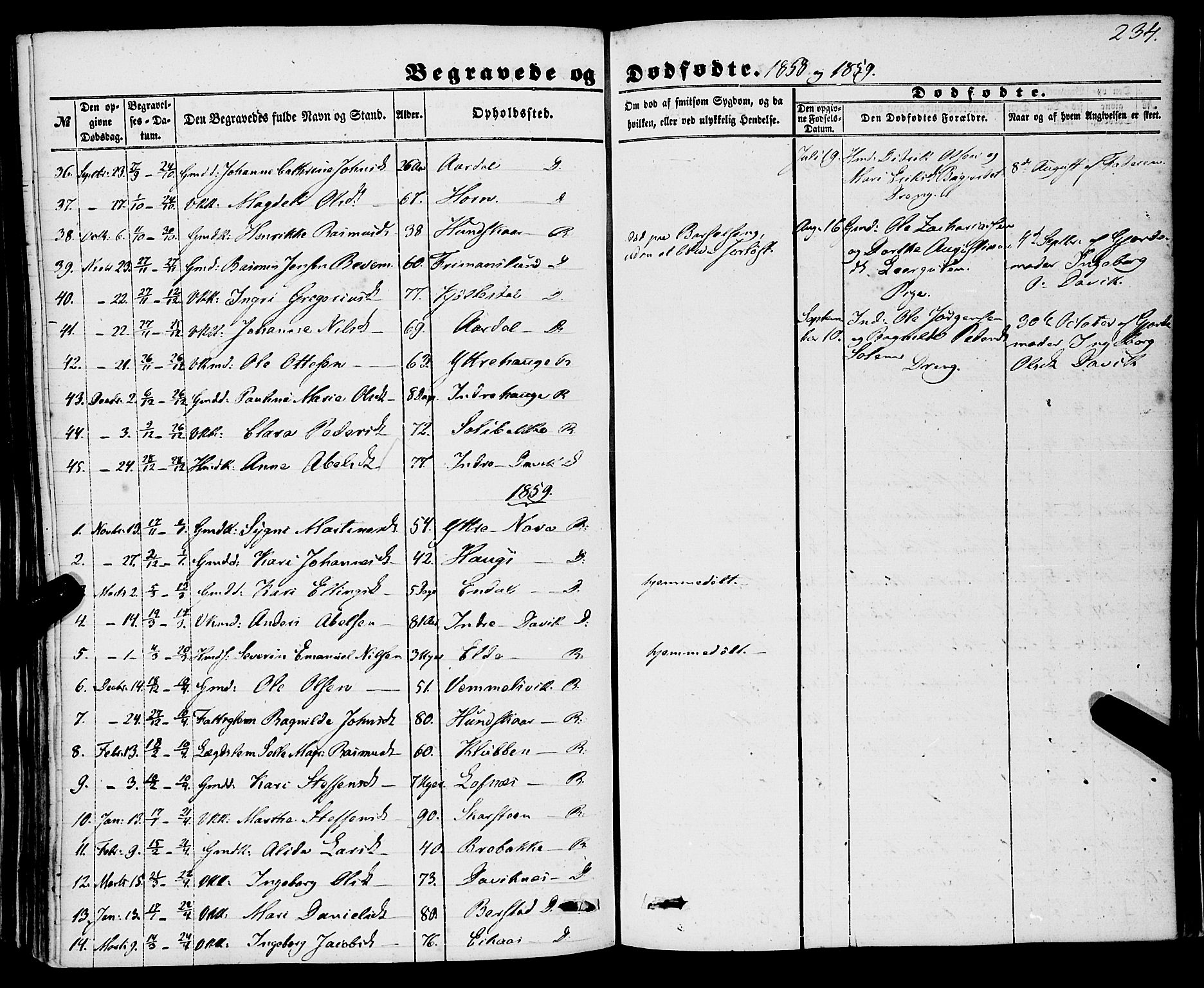 Davik sokneprestembete, AV/SAB-A-79701/H/Haa/Haaa/L0005: Parish register (official) no. A 5, 1850-1866, p. 234