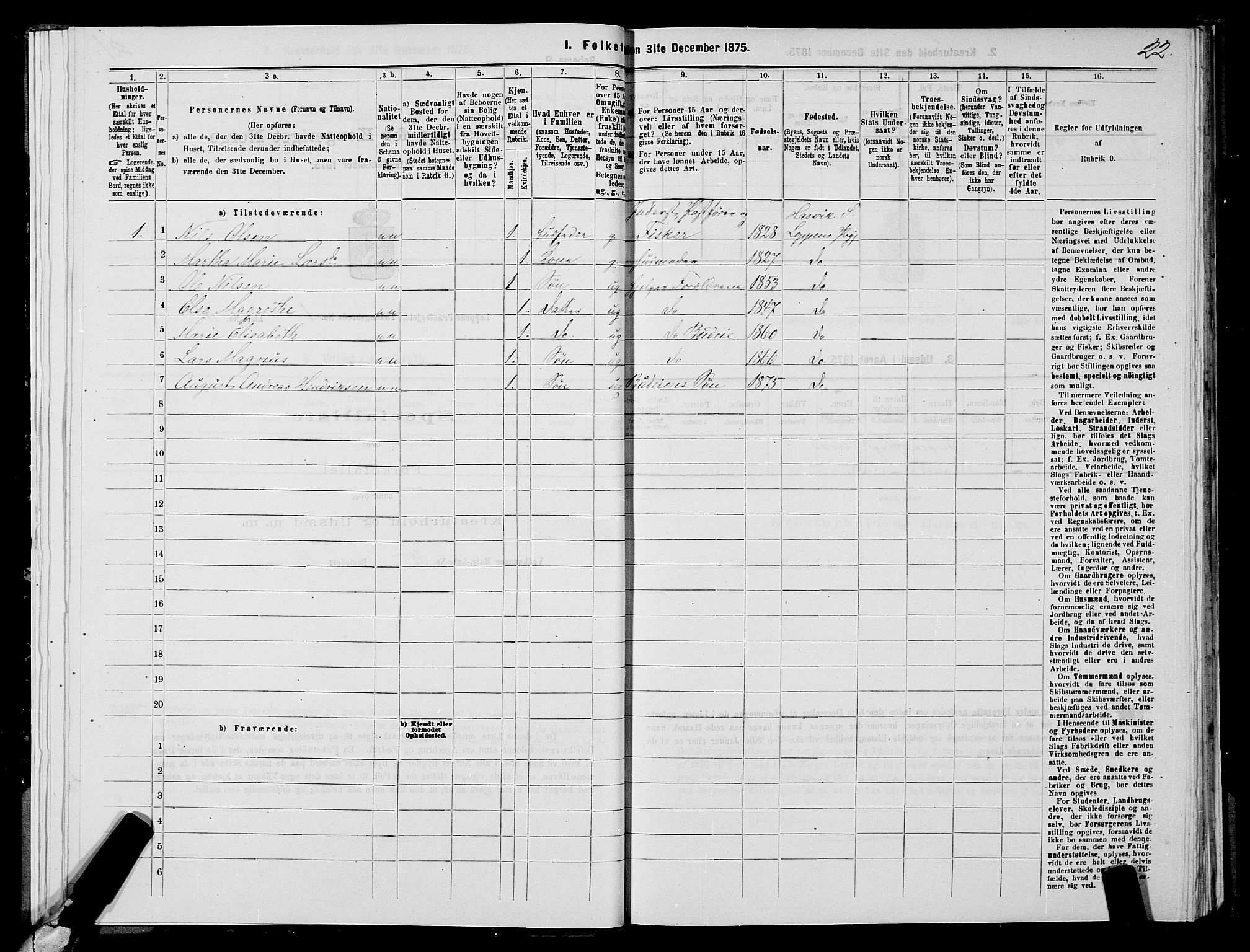 SATØ, 1875 census for 2014P Loppa, 1875, p. 1022