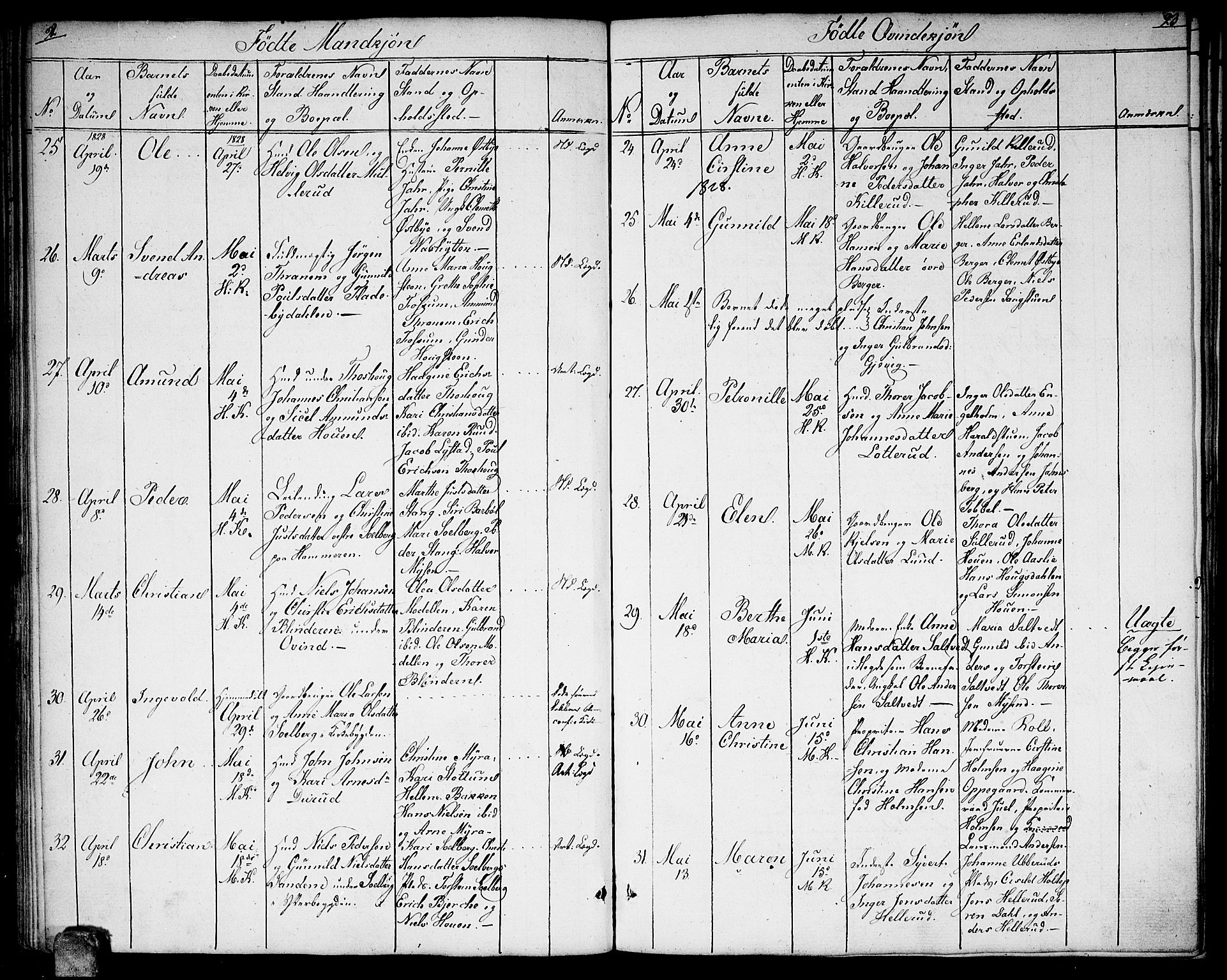 Enebakk prestekontor Kirkebøker, AV/SAO-A-10171c/F/Fa/L0007: Parish register (official) no. I 7, 1823-1832, p. 92-93