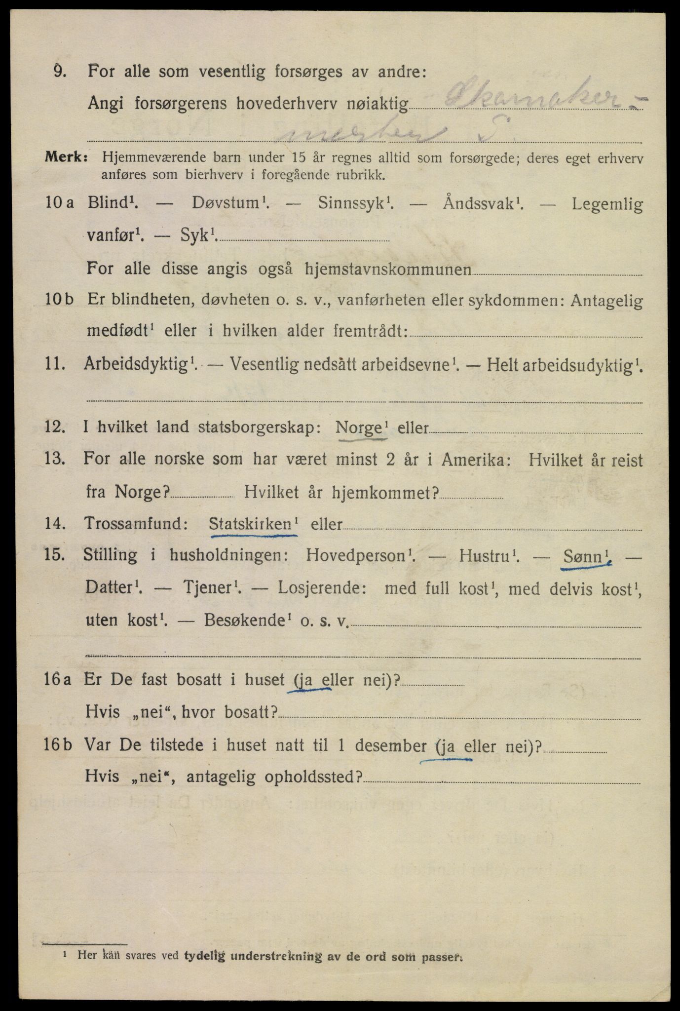 SAKO, 1920 census for Kragerø, 1920, p. 4918