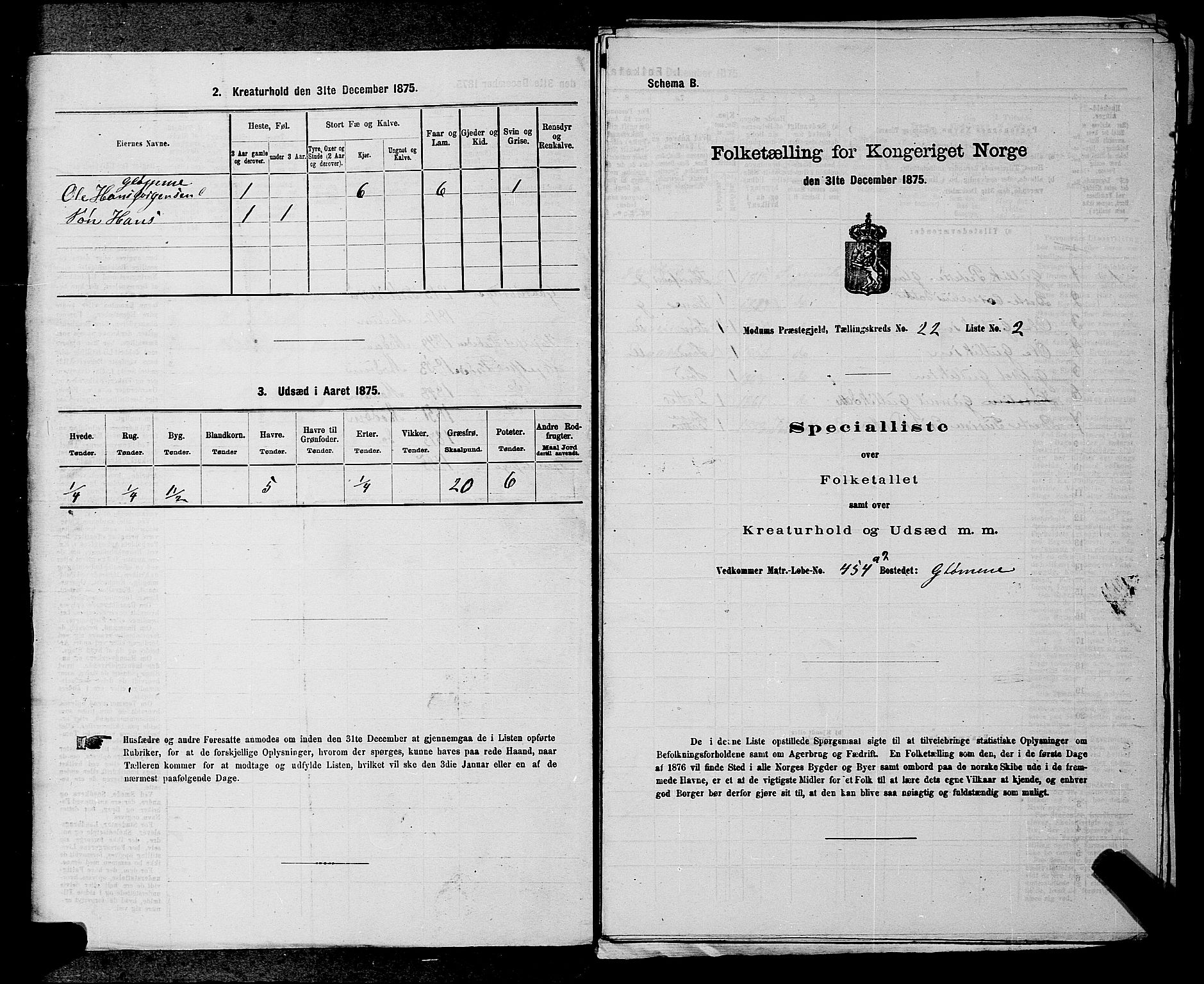 SAKO, 1875 census for 0623P Modum, 1875, p. 2666