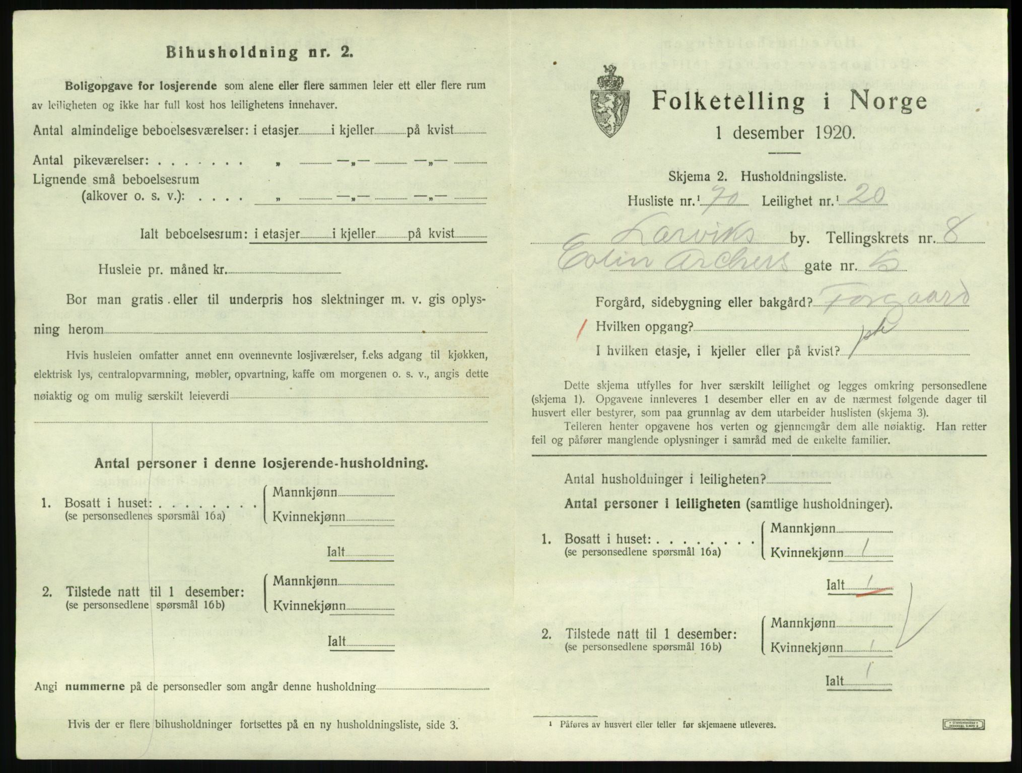 SAKO, 1920 census for Larvik, 1920, p. 6814