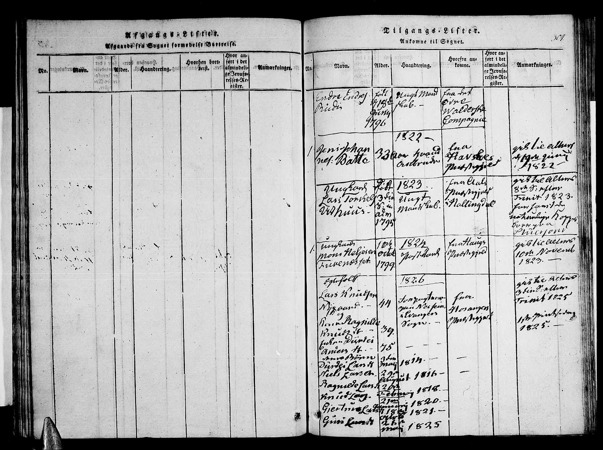 Voss sokneprestembete, SAB/A-79001/H/Haa: Parish register (official) no. A 11, 1816-1827, p. 304