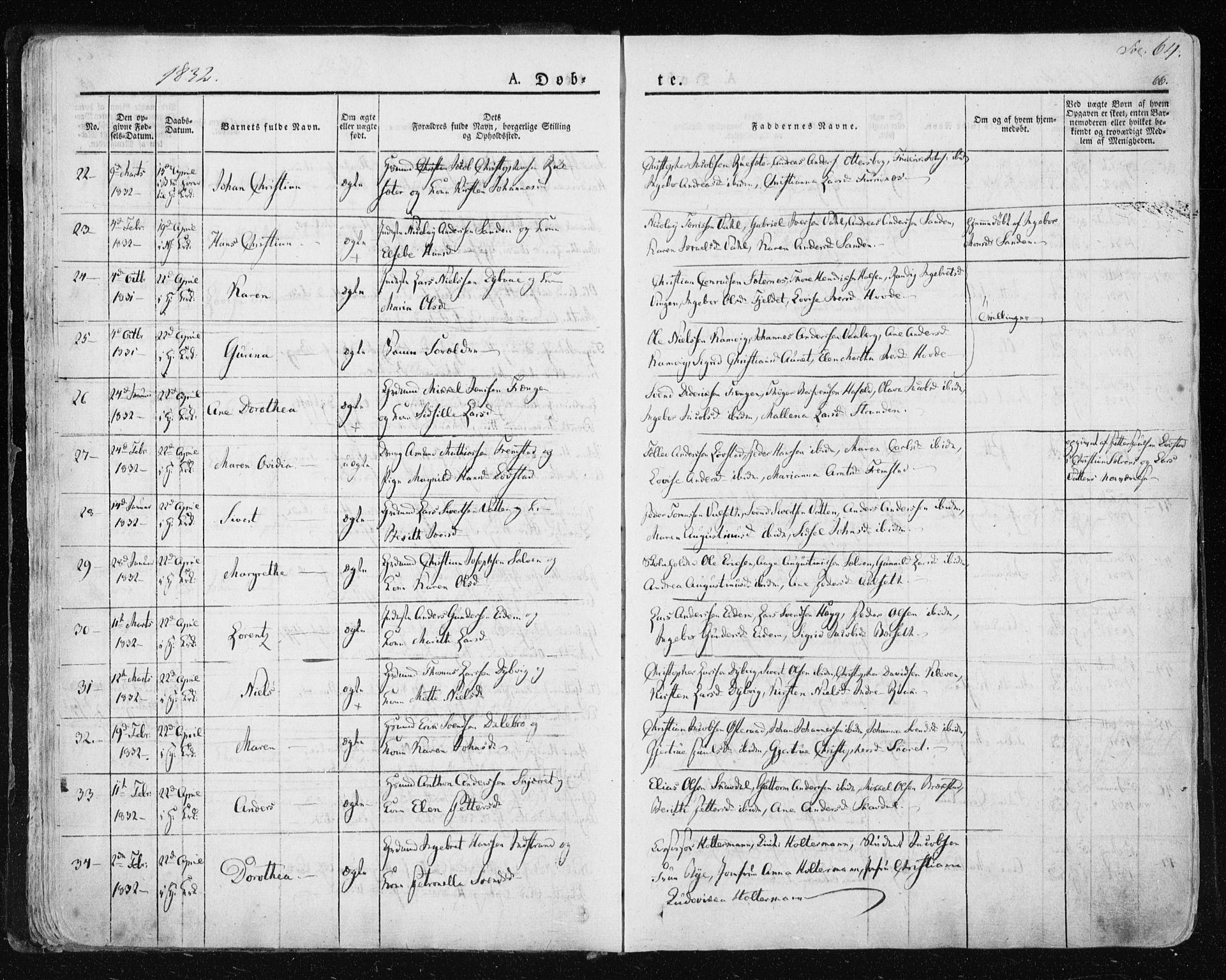 Ministerialprotokoller, klokkerbøker og fødselsregistre - Sør-Trøndelag, SAT/A-1456/659/L0735: Parish register (official) no. 659A05, 1826-1841, p. 64