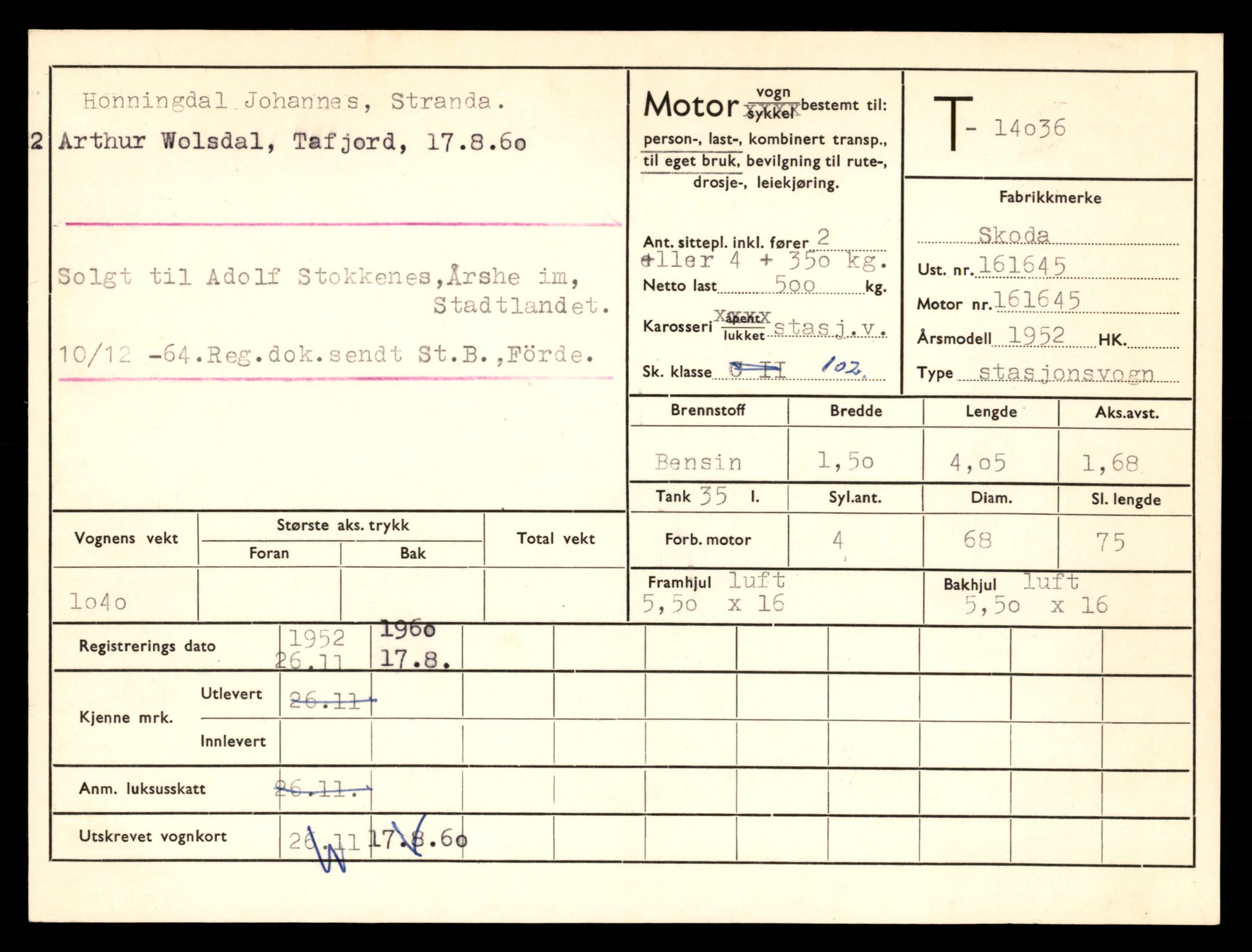 Møre og Romsdal vegkontor - Ålesund trafikkstasjon, AV/SAT-A-4099/F/Fe/L0042: Registreringskort for kjøretøy T 13906 - T 14079, 1927-1998, p. 2075