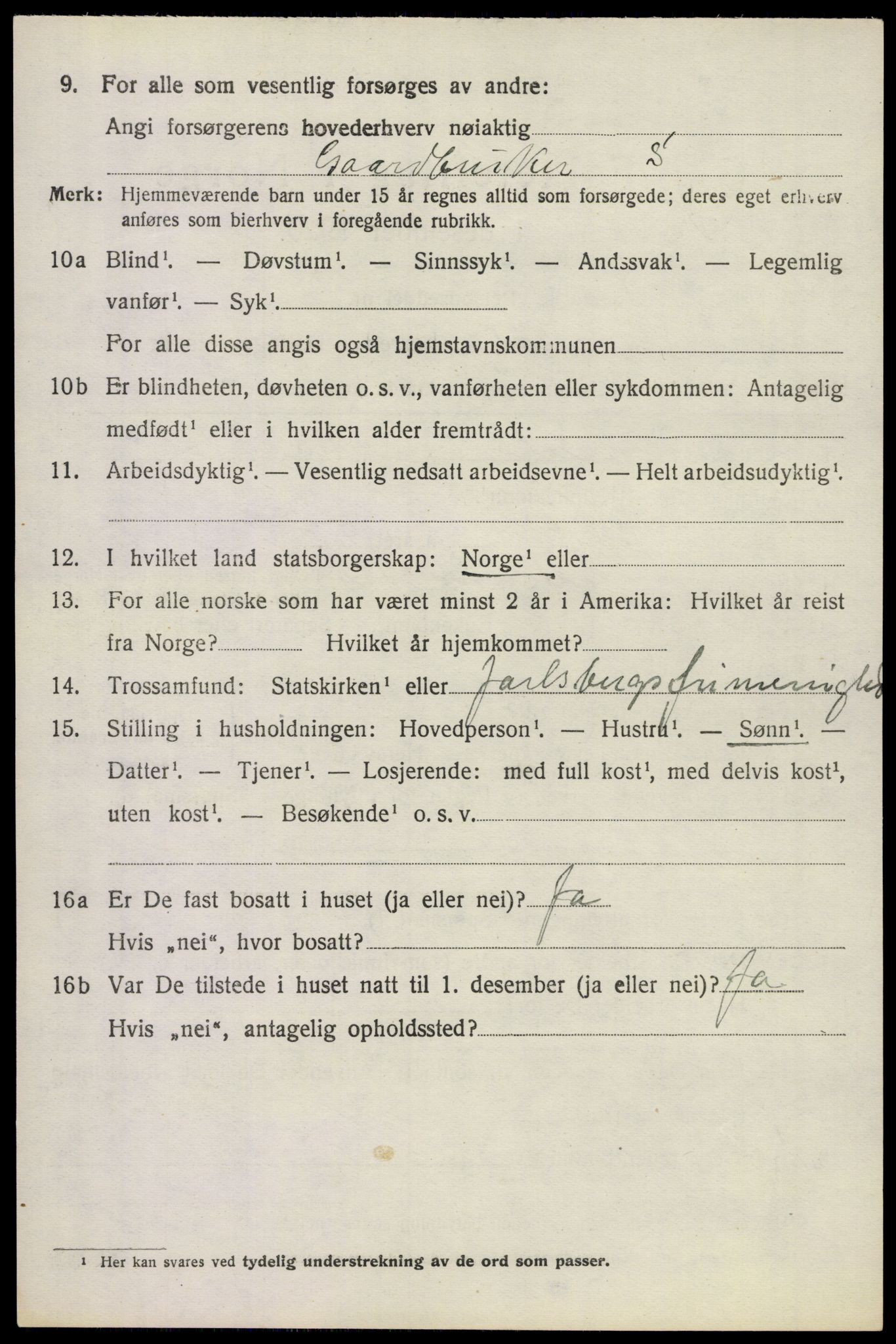 SAKO, 1920 census for Våle, 1920, p. 5525