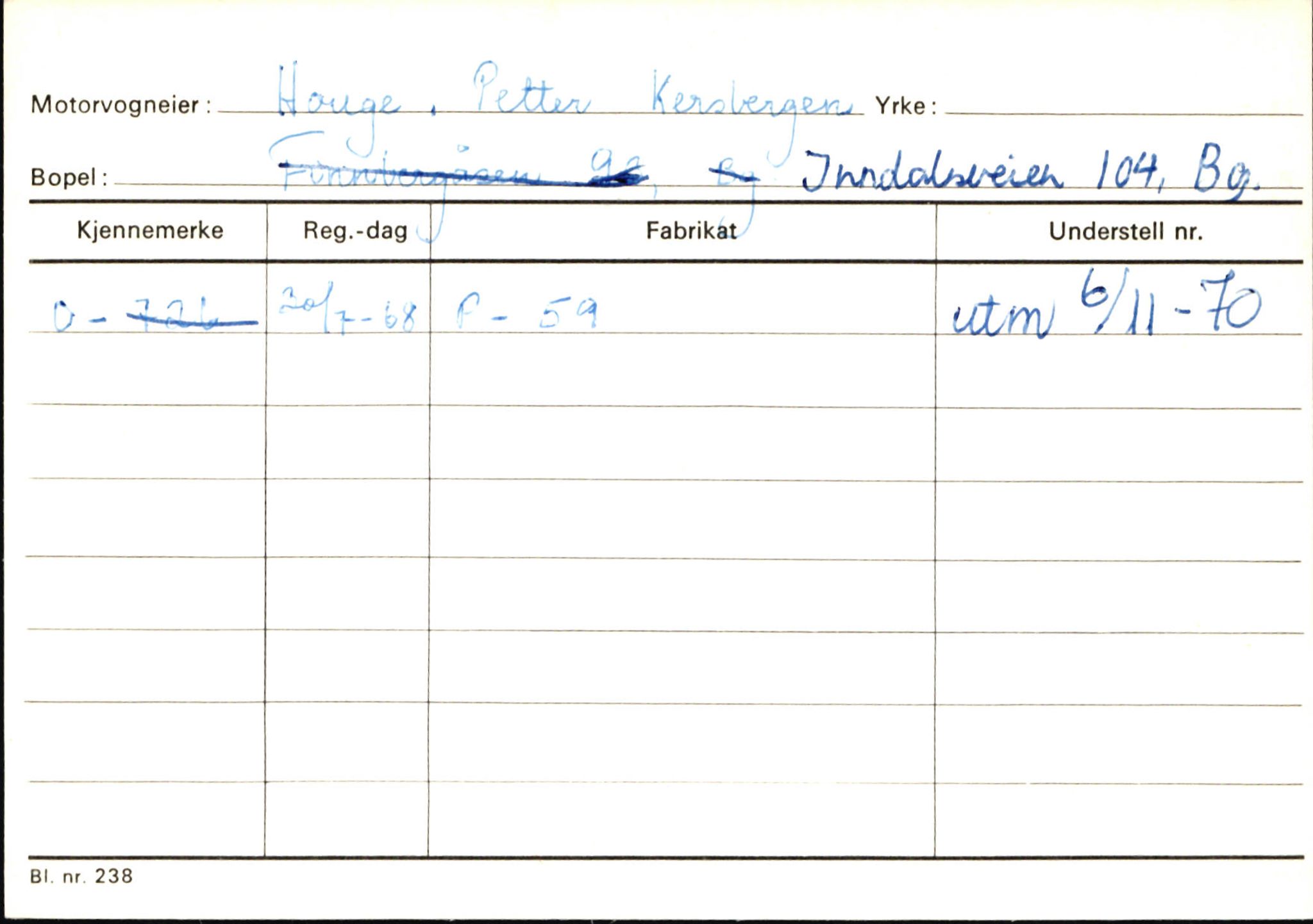 Statens vegvesen, Hordaland vegkontor, AV/SAB-A-5201/2/Hb/L0015: O-eierkort H-I, 1920-1971, p. 88