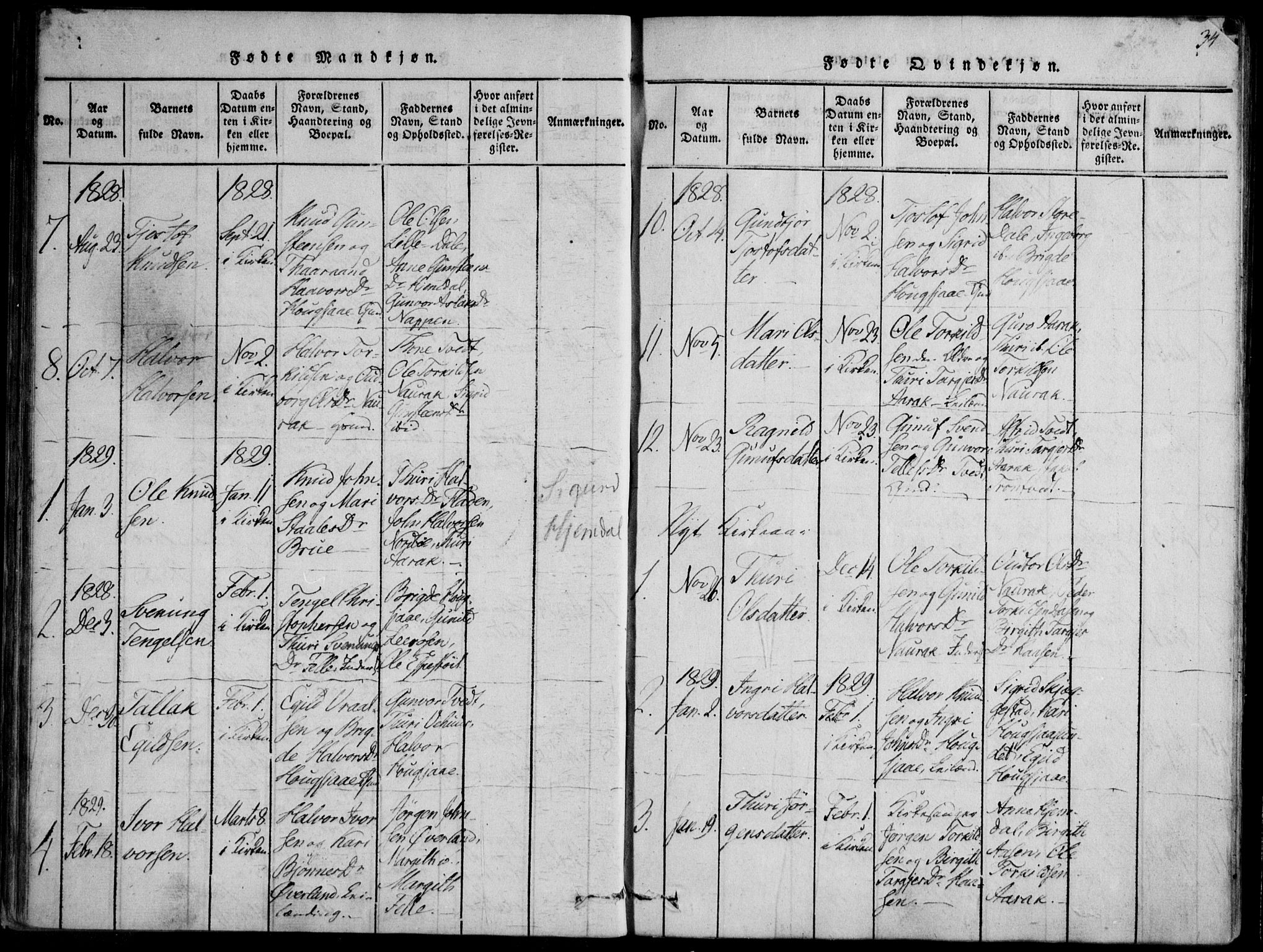 Nissedal kirkebøker, SAKO/A-288/F/Fb/L0001: Parish register (official) no. II 1, 1814-1845, p. 34