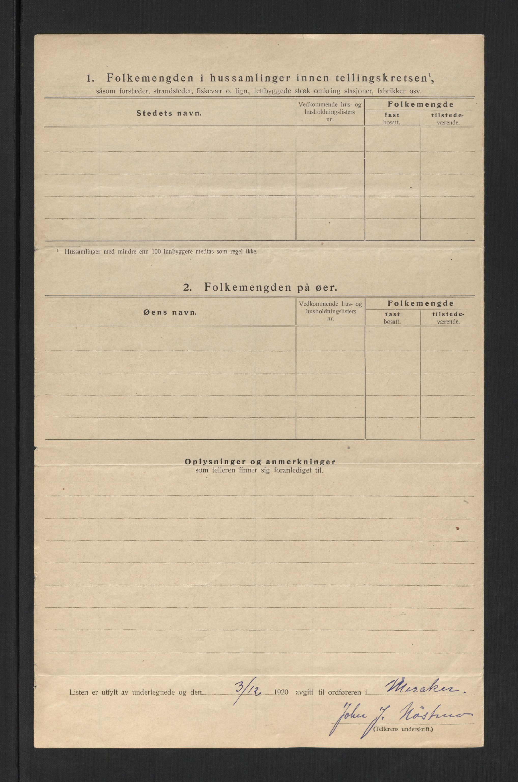 SAT, 1920 census for Meråker, 1920, p. 37