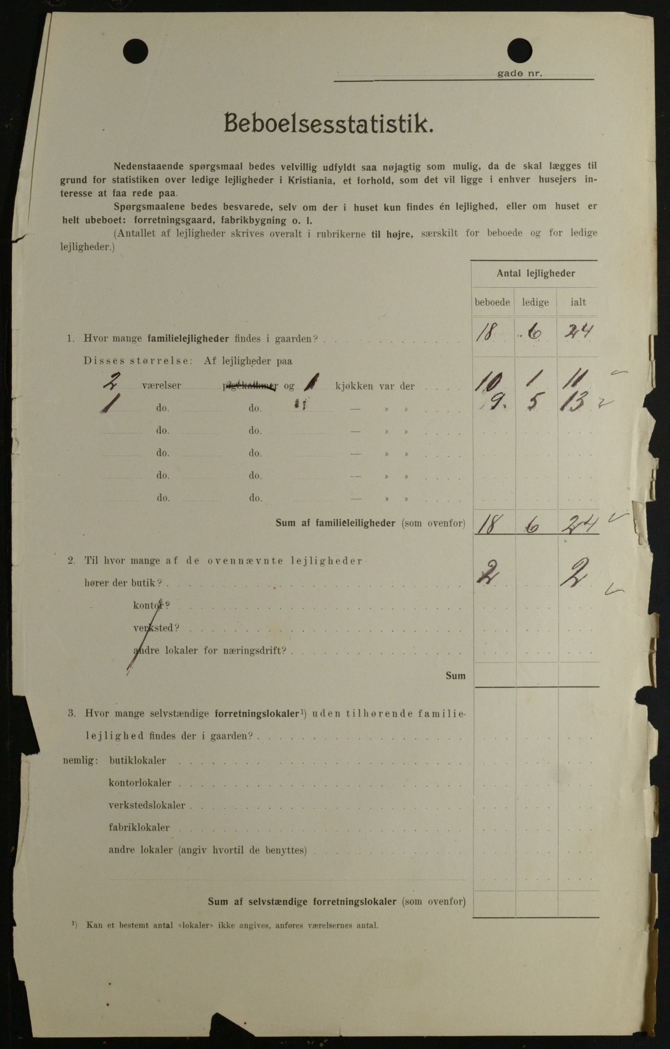 OBA, Municipal Census 1908 for Kristiania, 1908, p. 18415