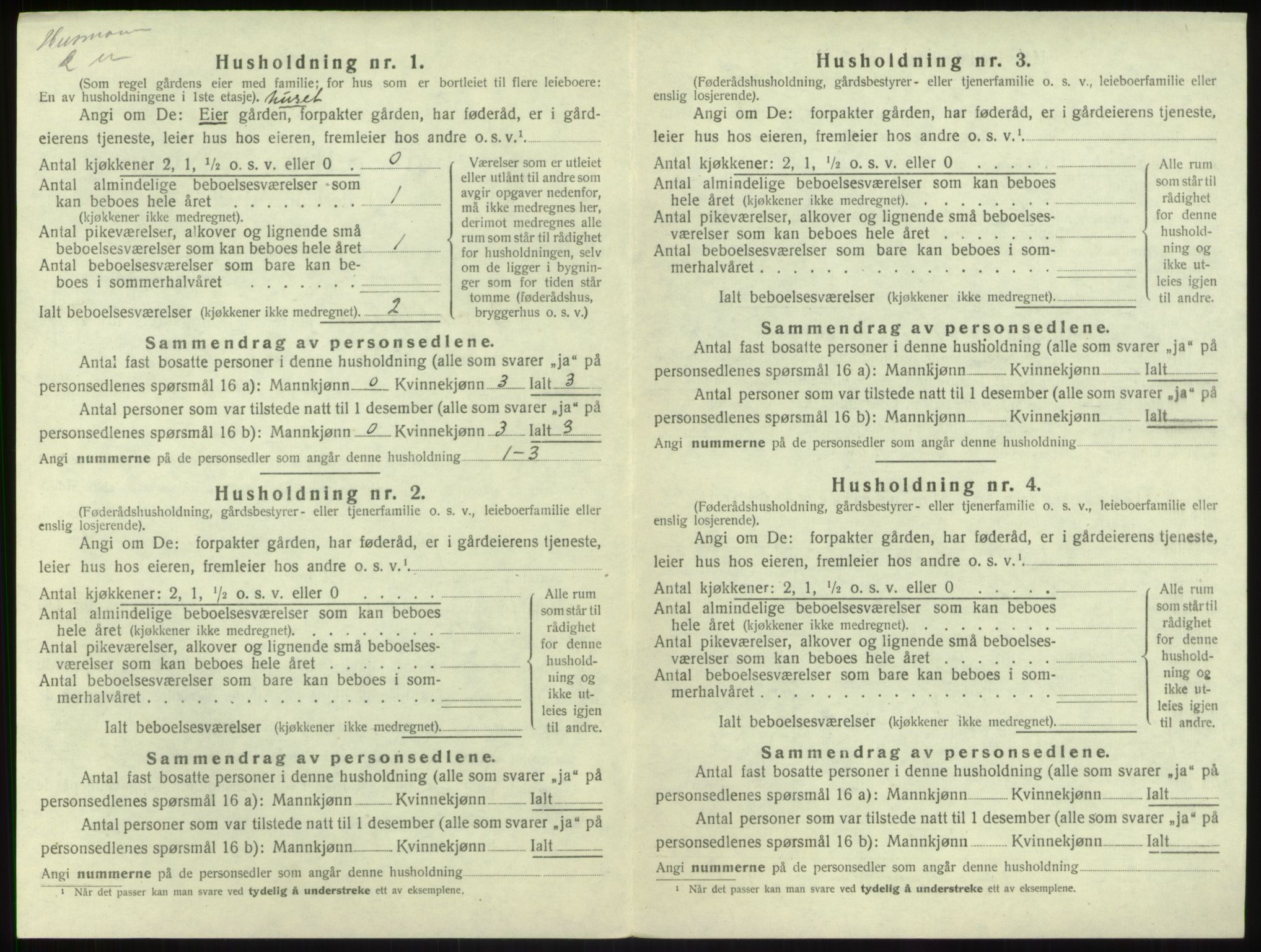 SAB, 1920 census for Balestrand, 1920, p. 434